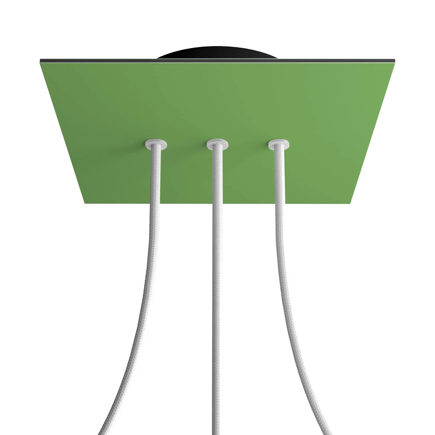 Lampenbaldachin Rose-One quadratisch, 200 mm mit 3 Löchern in Linie und 4 seitlichen Löchern – Wiesengrün - Image 8