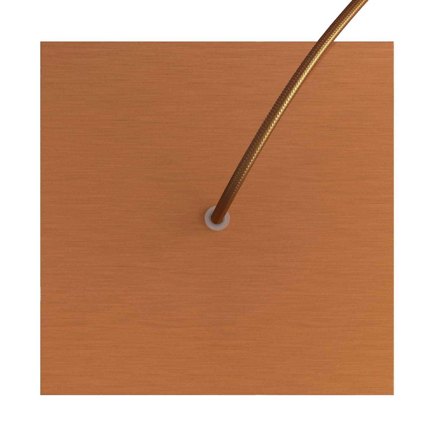Lampenbaldachin Rose-One quadratisch, 200 mm mit 1 Loch und 4 seitlichen Löchern – Dibond Kupfer satiniert - Image 2