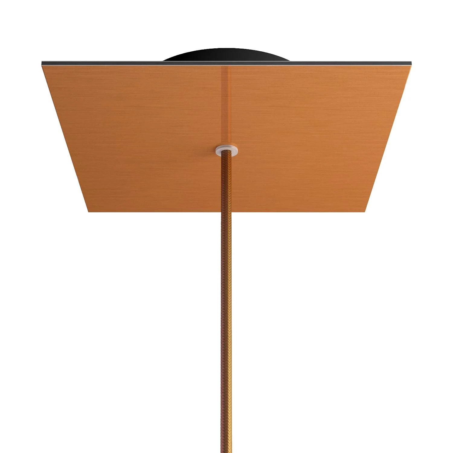 Lampenbaldachin Rose-One quadratisch, 200 mm mit 1 Loch und 4 seitlichen Löchern – Dibond Kupfer satiniert - Image 8