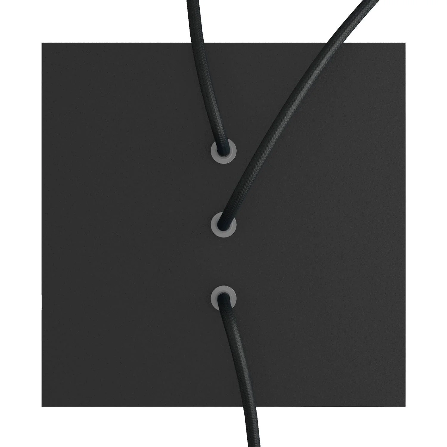 Rose-One quadratischer Baldachin, 200 mm mit 3 linearen und 4 seitlichen Öffnungen – Matt Schwarz - Image 2