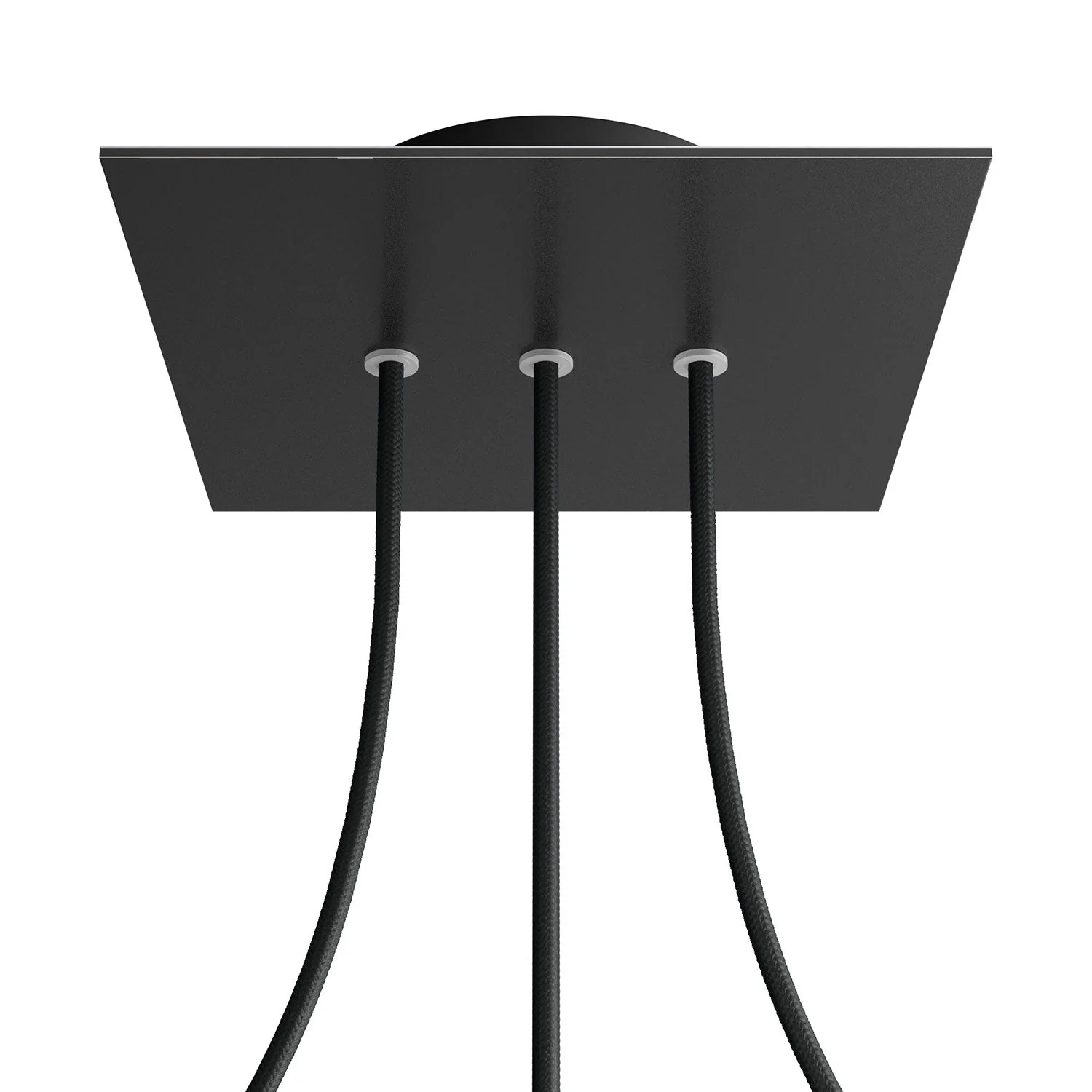 Rose-One quadratischer Baldachin, 200 mm mit 3 linearen und 4 seitlichen Öffnungen – Matt Schwarz - Image 8