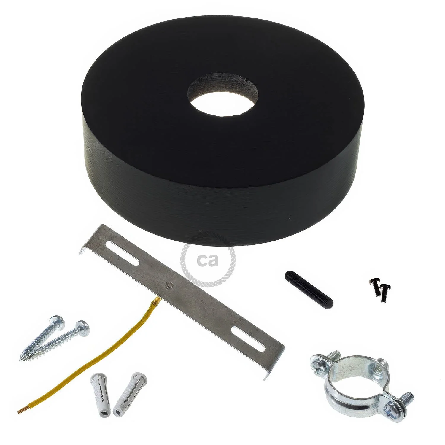 Lampenbaldachin-Kit aus Holz für 3XL-Kordel – Schwarz - Image 2