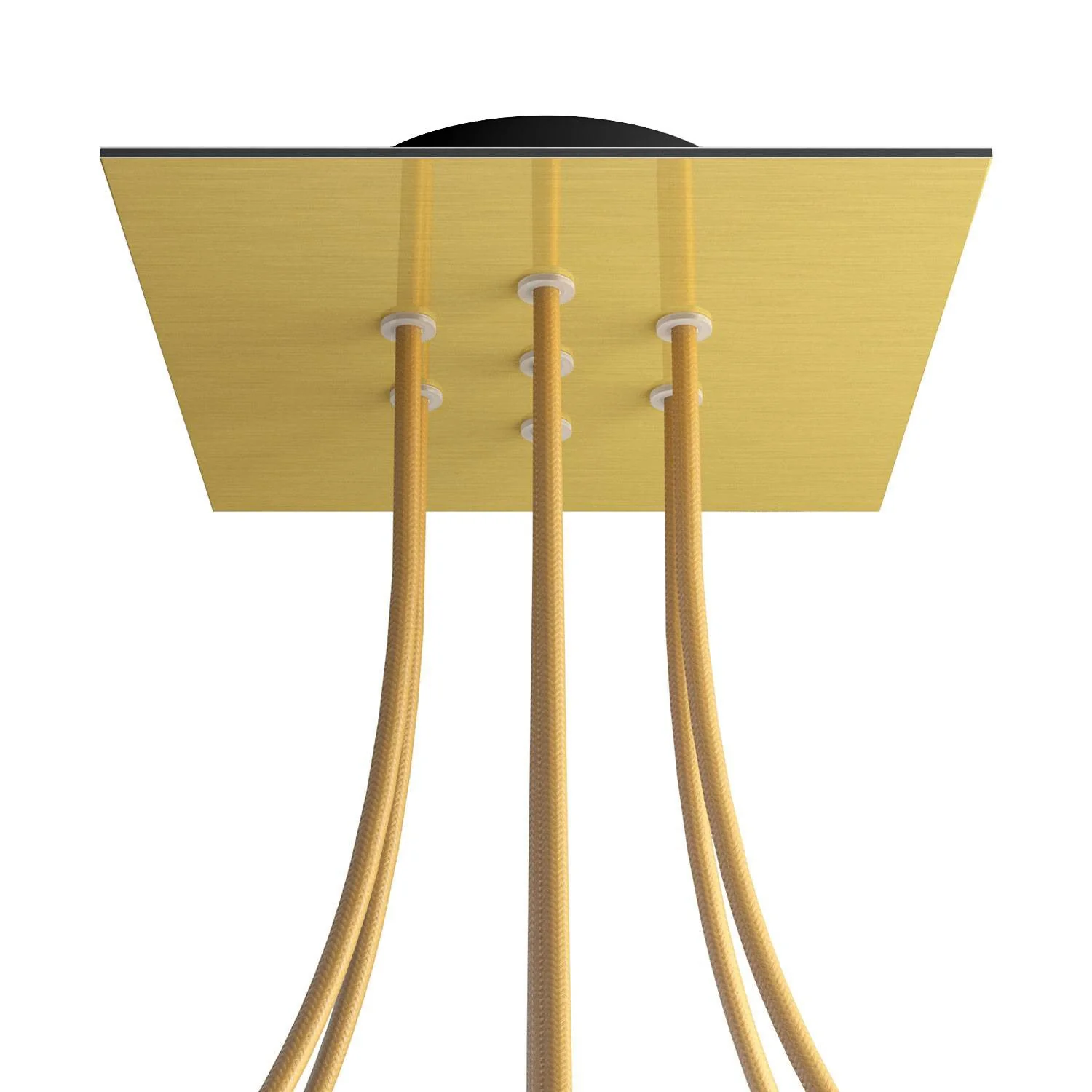 Rosone Rose-One quadratisch, 200 mm, mit 7 Löchern und 4 seitlichen Öffnungen – Dibond Satiniertes Messing - Image 8
