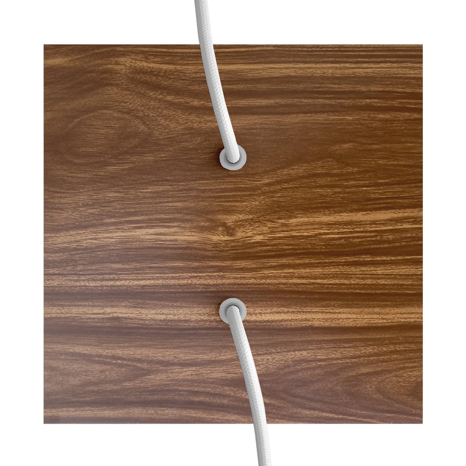 Lampenbaldachin Rose-One quadratisch, 200 mm mit 2 Löchern und 4 seitlichen Löchern - Holz - Image 2
