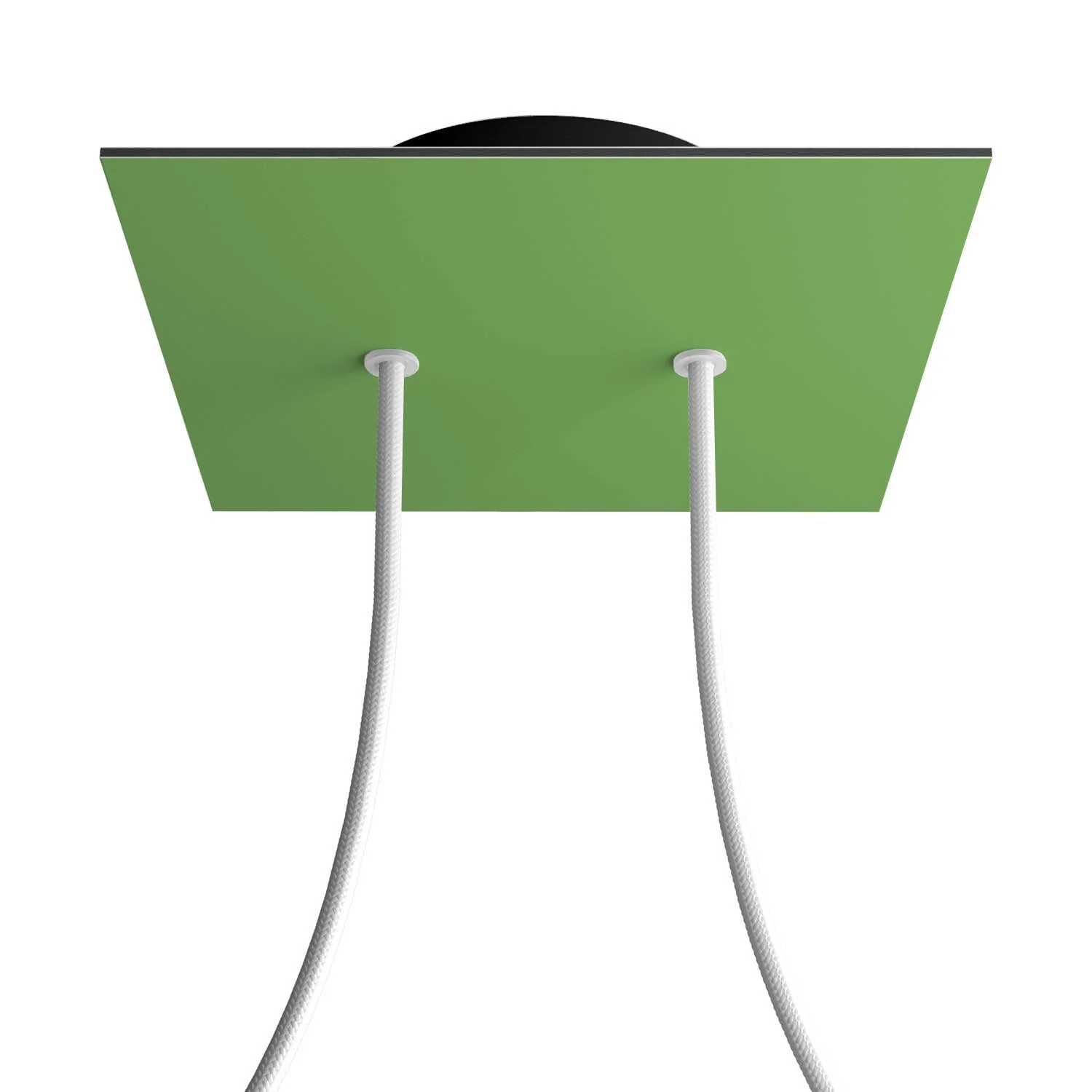 Lampenbaldachin Rose-One quadratisch, 200 mm mit 2 Bohrungen und 4 seitlichen Bohrungen – Wiesen-Grün - Image 8