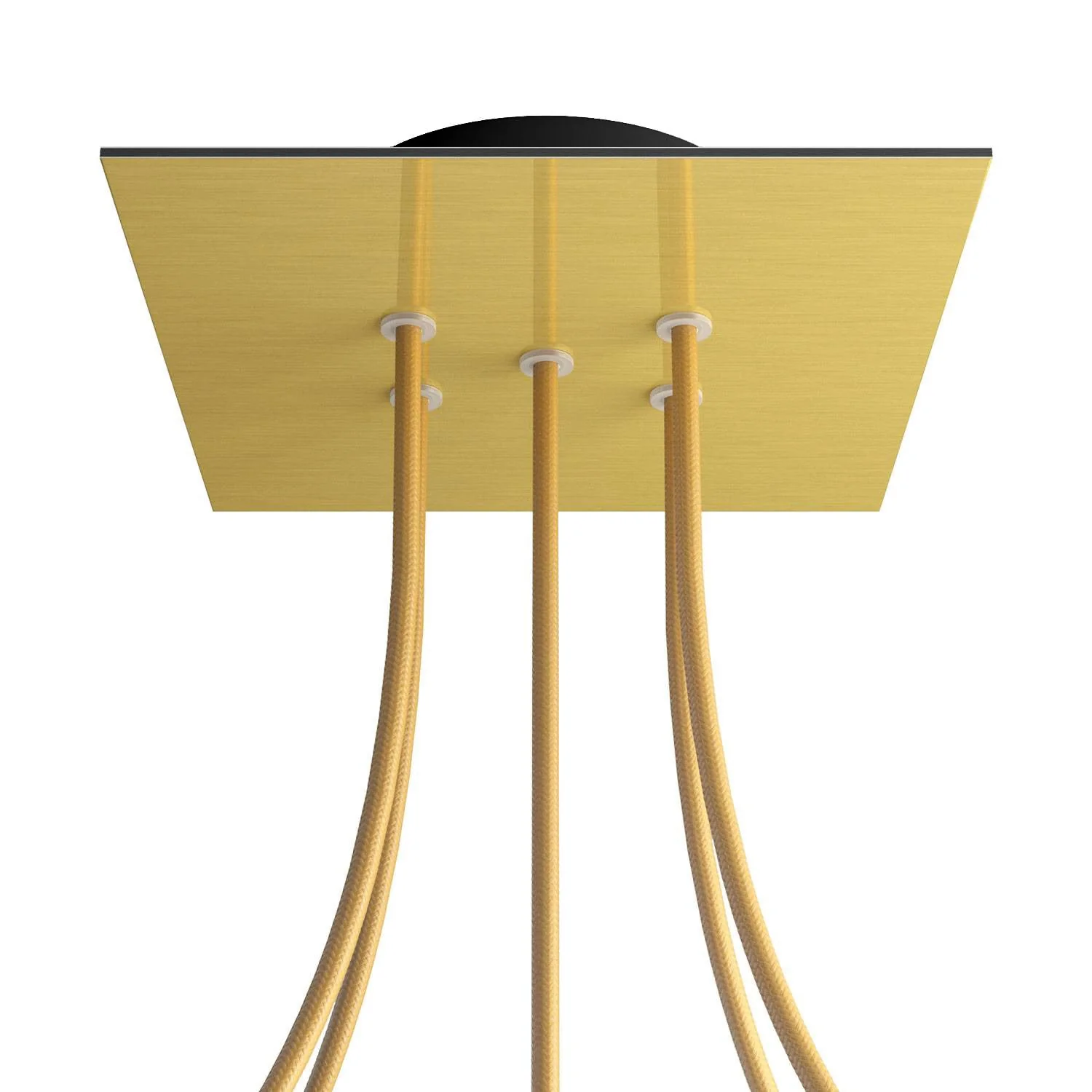 Lampenbaldachin Rose-One quadratisch, 200 mm mit 5 Löchern und 4 seitlichen Löchern – Dibond Messing matt - Image 8