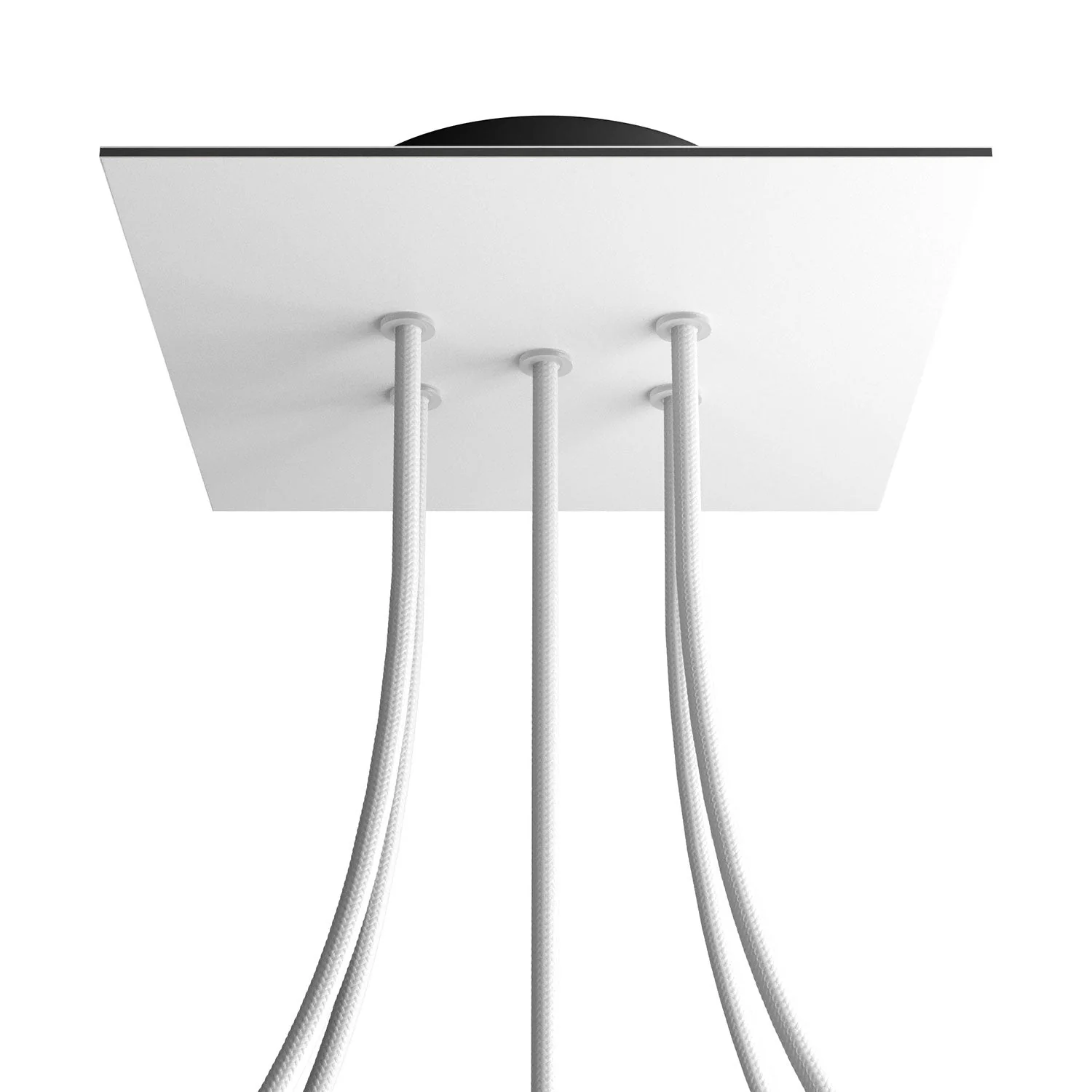 Lampenbaldachin Rose-One quadratisch, 200 mm mit 5 Löchern und 4 seitlichen Löchern – Mattweiß - Image 8