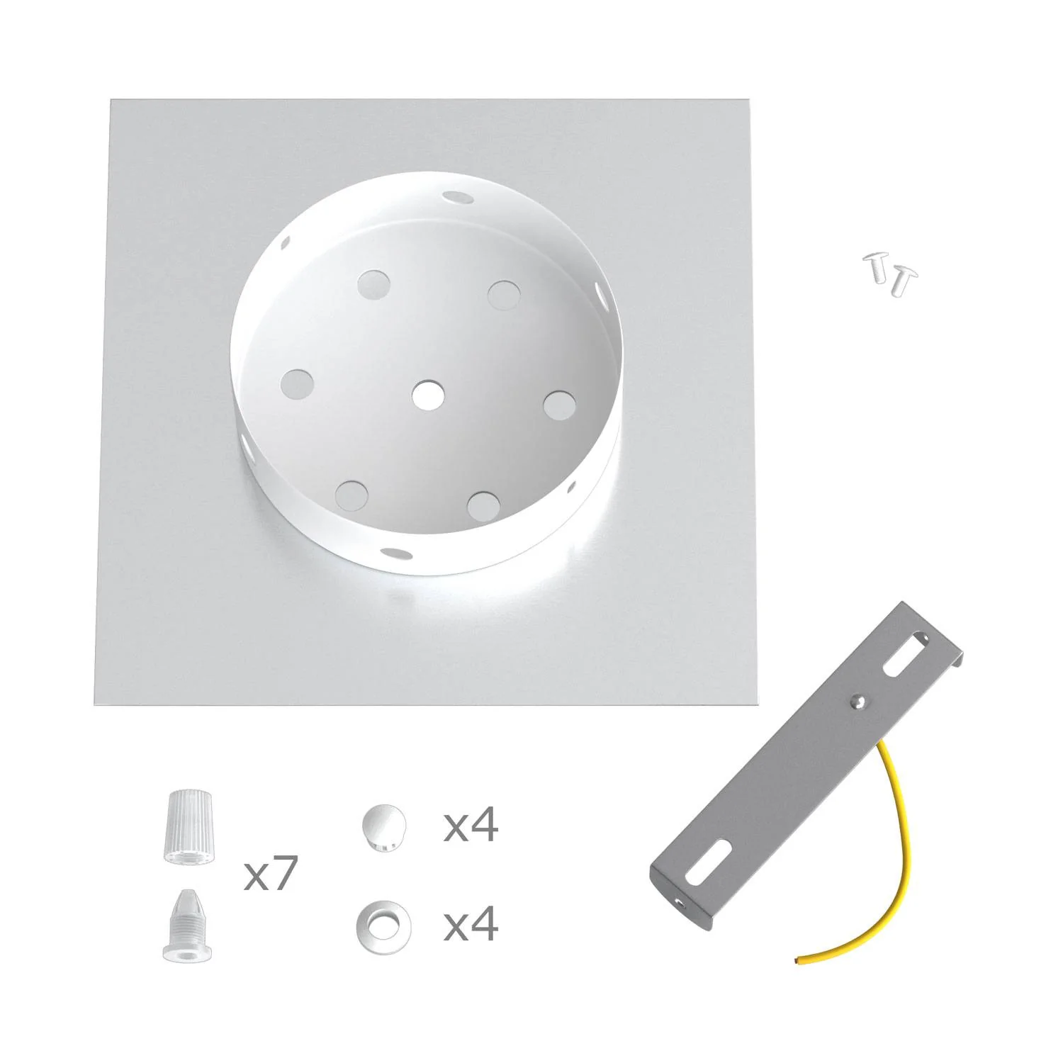 Baldachin Rose-One quadratisch, 200 mm mit 7 Löchern und 4 seitlichen Bohrungen – Petrol - Image 6