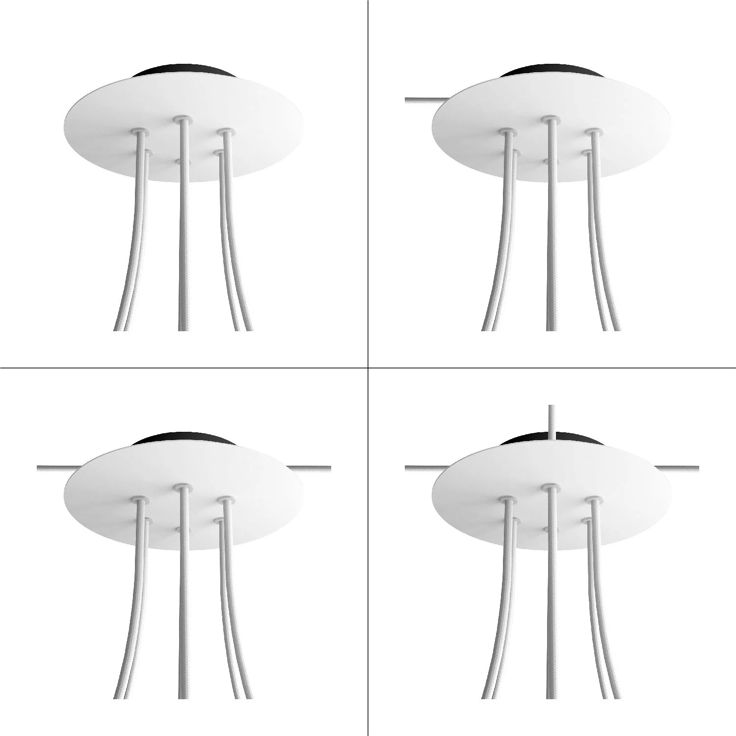 Rosette Rose-One rund, Durchmesser 200 mm mit 6 Löchern und 4 seitlichen Löchern - Mattweiß - Image 9