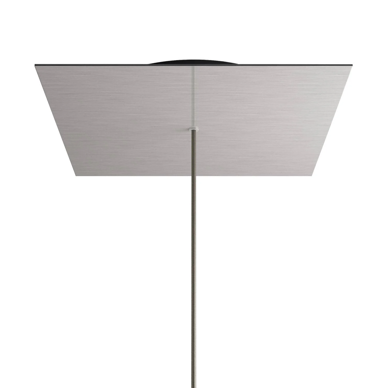 Lampenbaldachin XXL Rose-One quadratisch, 400 mm mit 1 Loch und 4 seitlichen Löchern – Dibond Edelstahl satiniert - Image 8