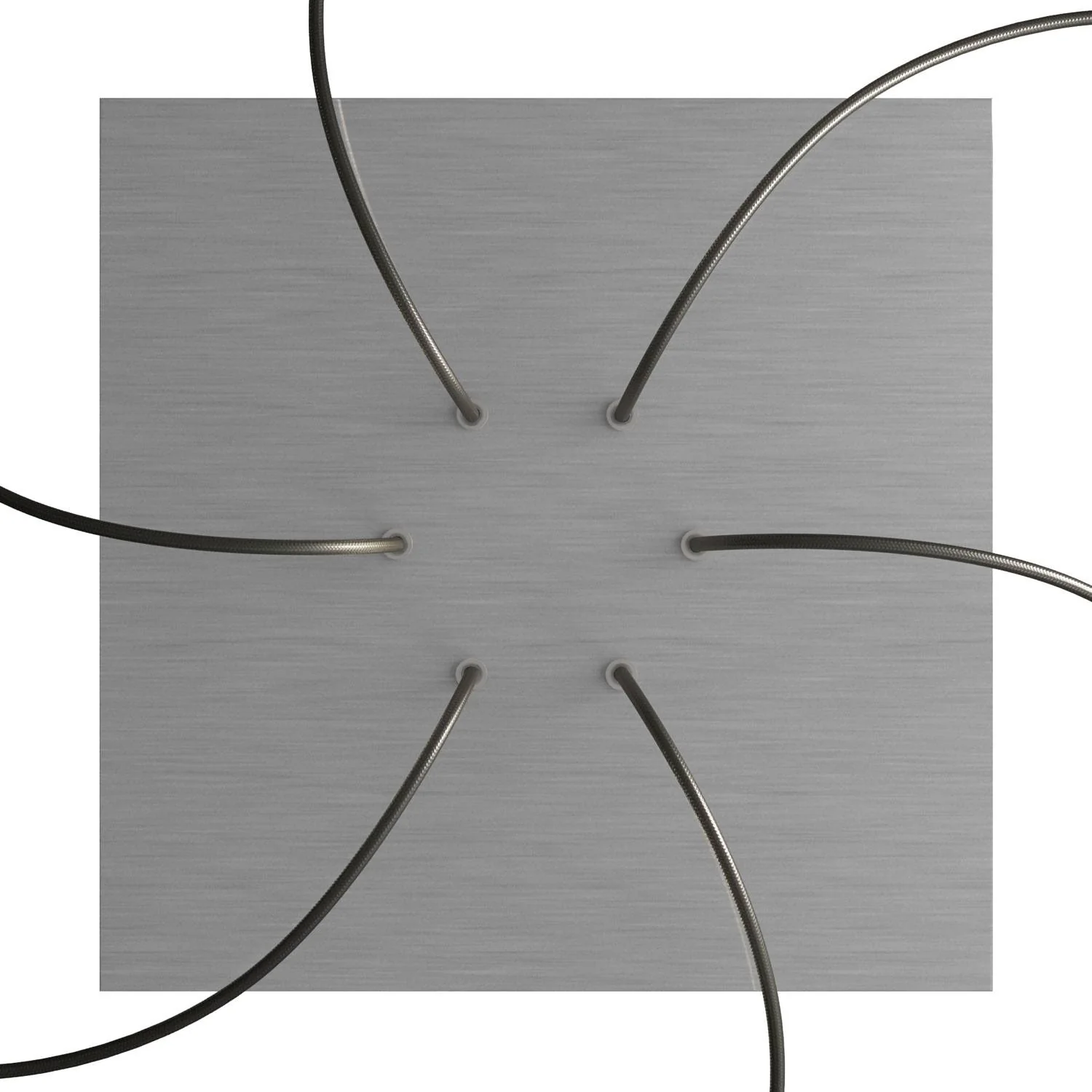XXL Baldachin Rose-One quadratisch, 400 mm mit 6 Löchern und 4 seitlichen Löchern - Dibond satiniertem Stahl - Image 2