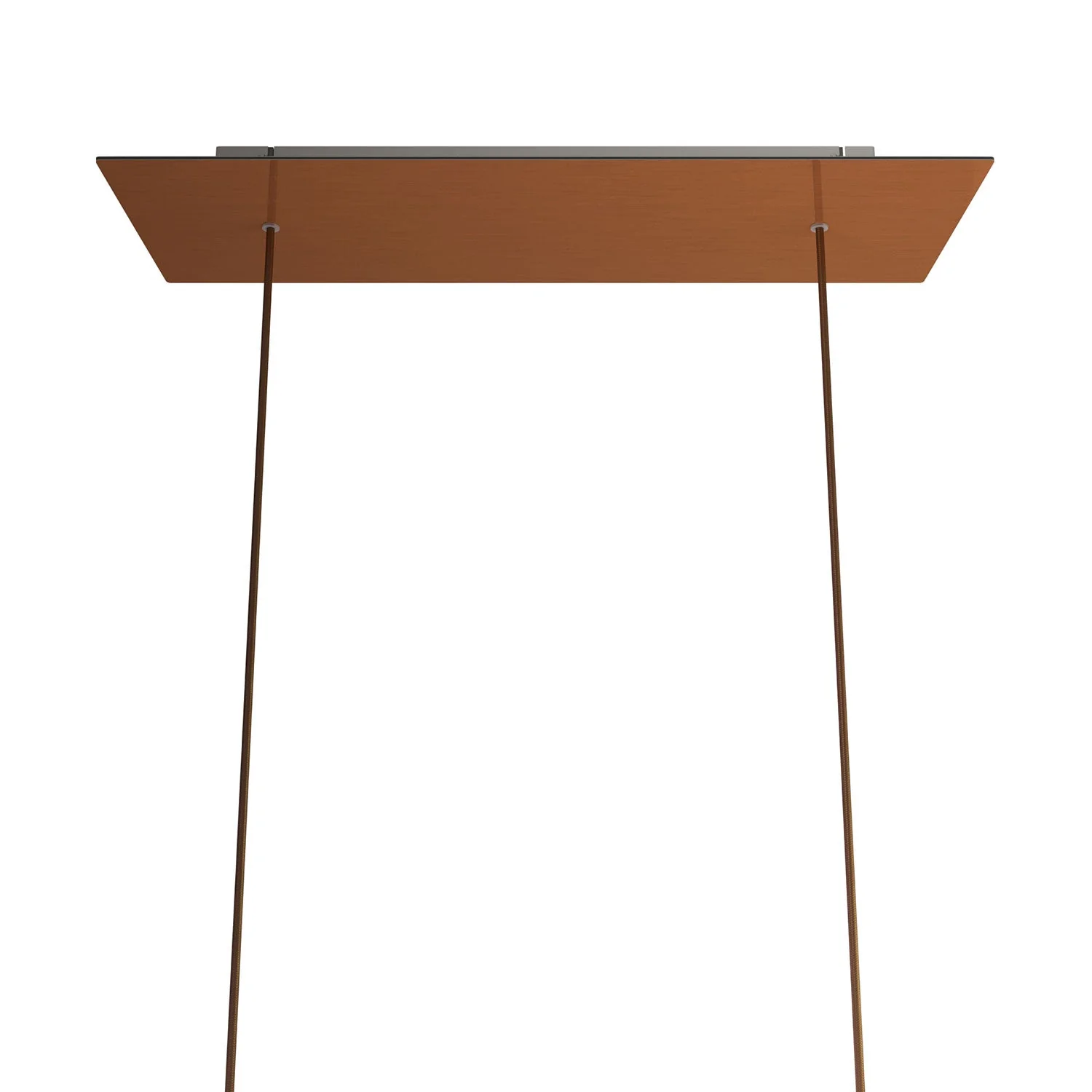 Rose-One XXL Rechteckiger Baldachin mit 2 Bohrungen und 6 seitlichen Bohrungen, Maße 675 x 225 mm – Dibond Satin-Kupfer