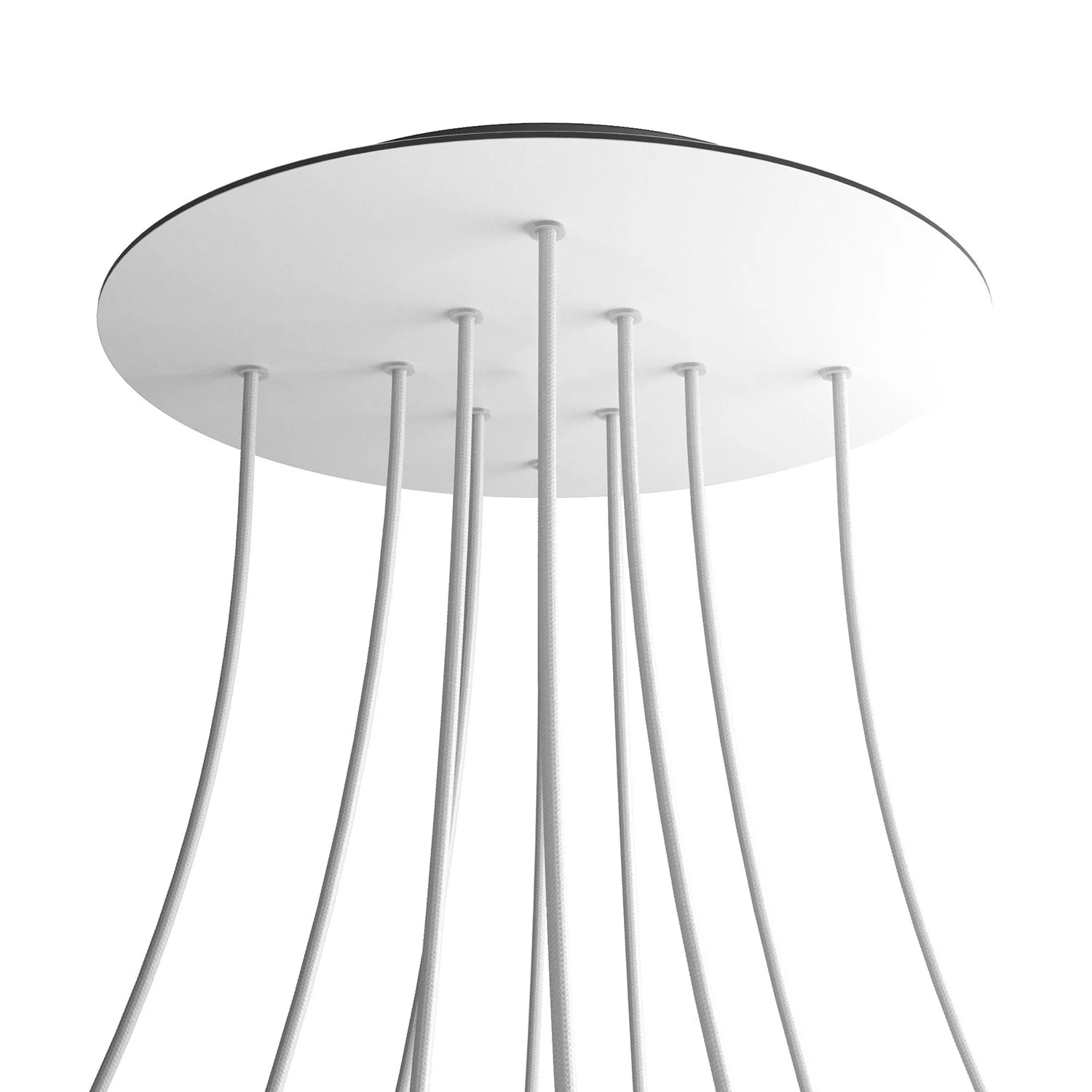 XXL-Baldachin Rose-One rund, Durchmesser 400 mm mit 10 Löchern und 4 seitlichen Löchern – Matt Weiß - Image 8