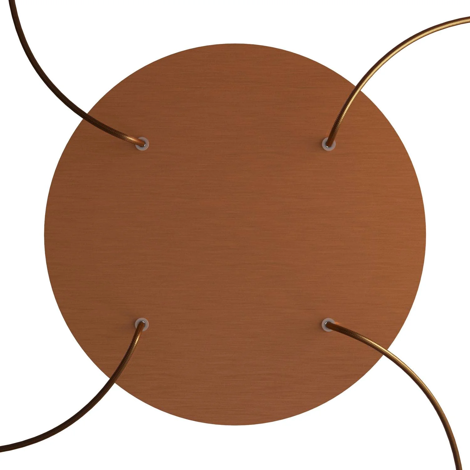XXL Baldachin Rose-One rund, Durchmesser 400 mm, mit 4 Löchern und 4 seitlichen Löchern - Dibond Satin-Kupfer - Image 2
