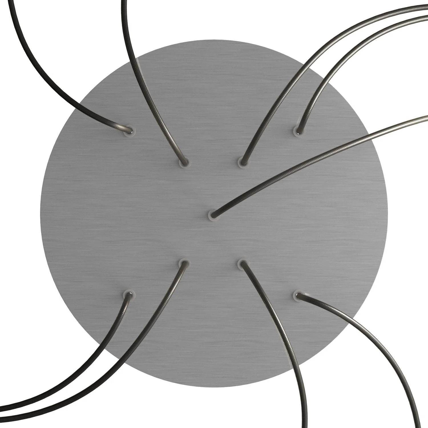 XXL-Baldachin Rose-One rund, Durchmesser 400 mm mit 9 X-förmigen und 4 seitlichen Löchern – Dibond satiniertem Stahl - Image 2
