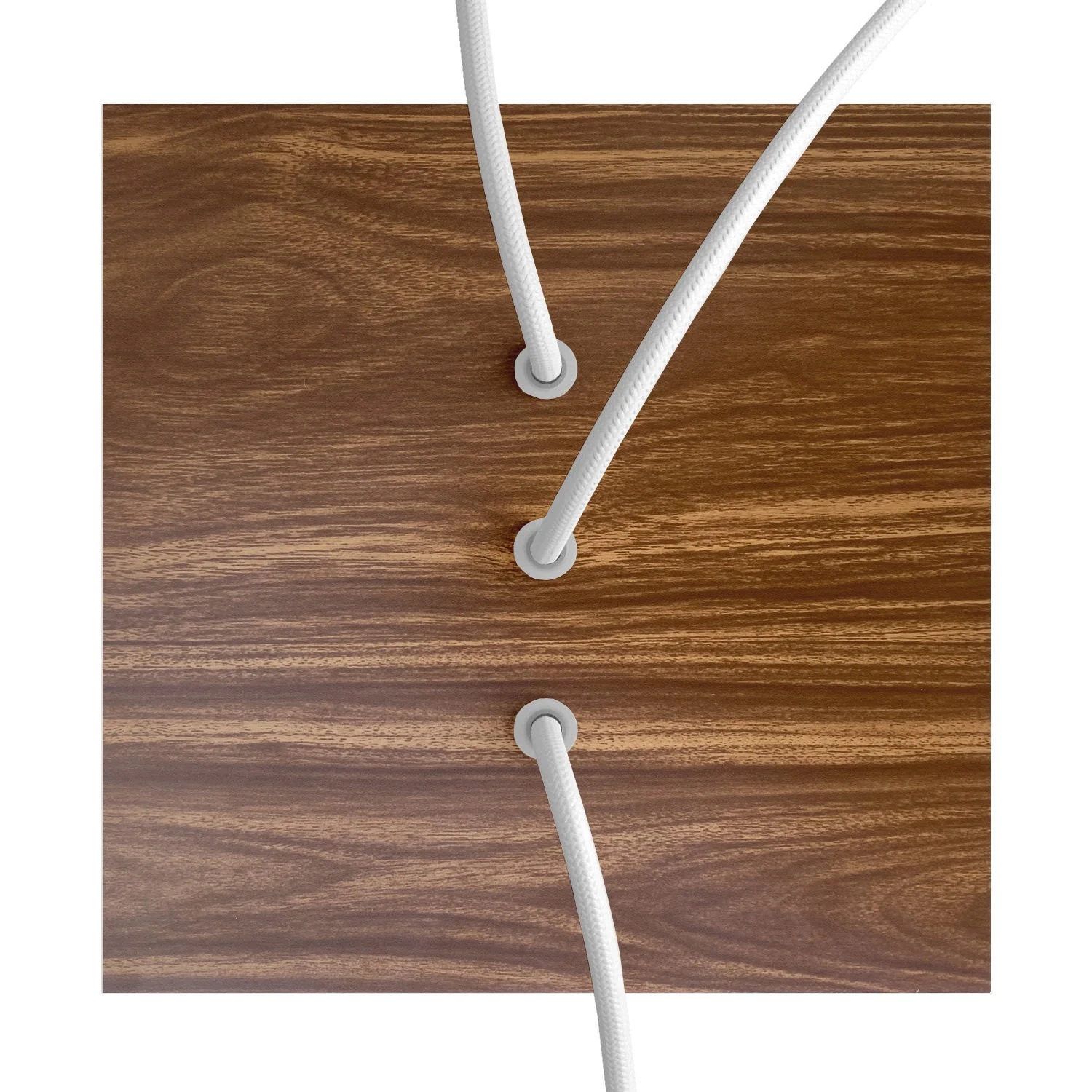 Rose-One quadratischer Lampenbaldachin, 200 mm mit 3 Löchern in Linie und 4 seitlichen Löchern – Holz - Image 2