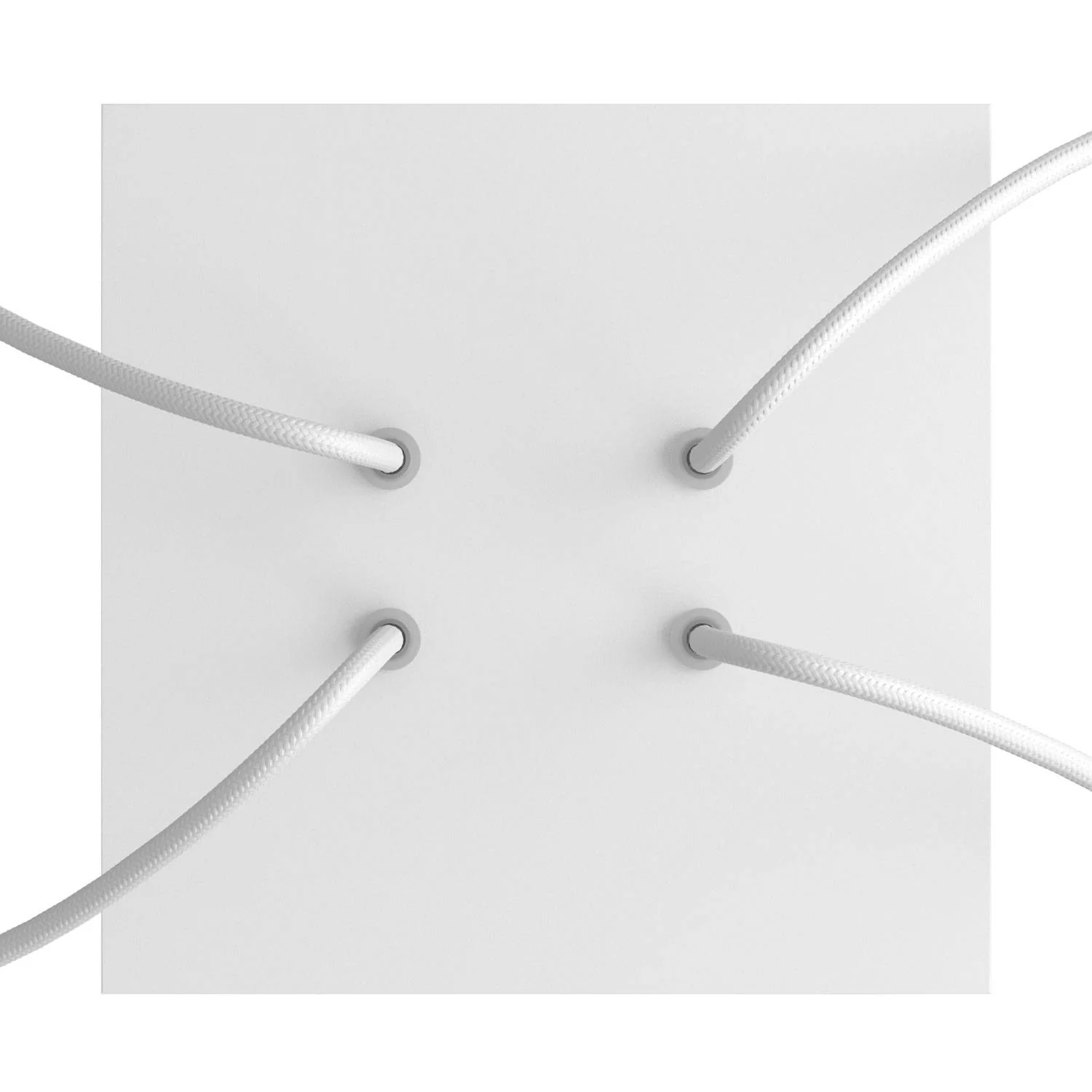 Lampenbaldachin Rose-One quadratisch, 200 mm mit 4 Löchern und 4 seitlichen Löchern – Mattweiß - Image 2