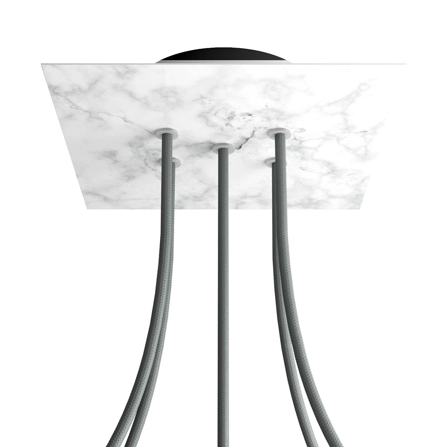 Quadratischer Rose-One Baldachin, 200 mm mit 5 Löchern und 4 seitlichen Löchern – Carrara-Marmor - Image 8