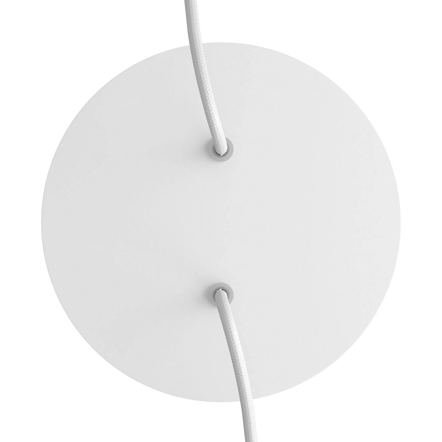 Runder Lampenbaldachin Rose-One, Durchmesser 200 mm mit 2 Bohrungen und 4 seitlichen Bohrungen – Mattweiß - Image 2