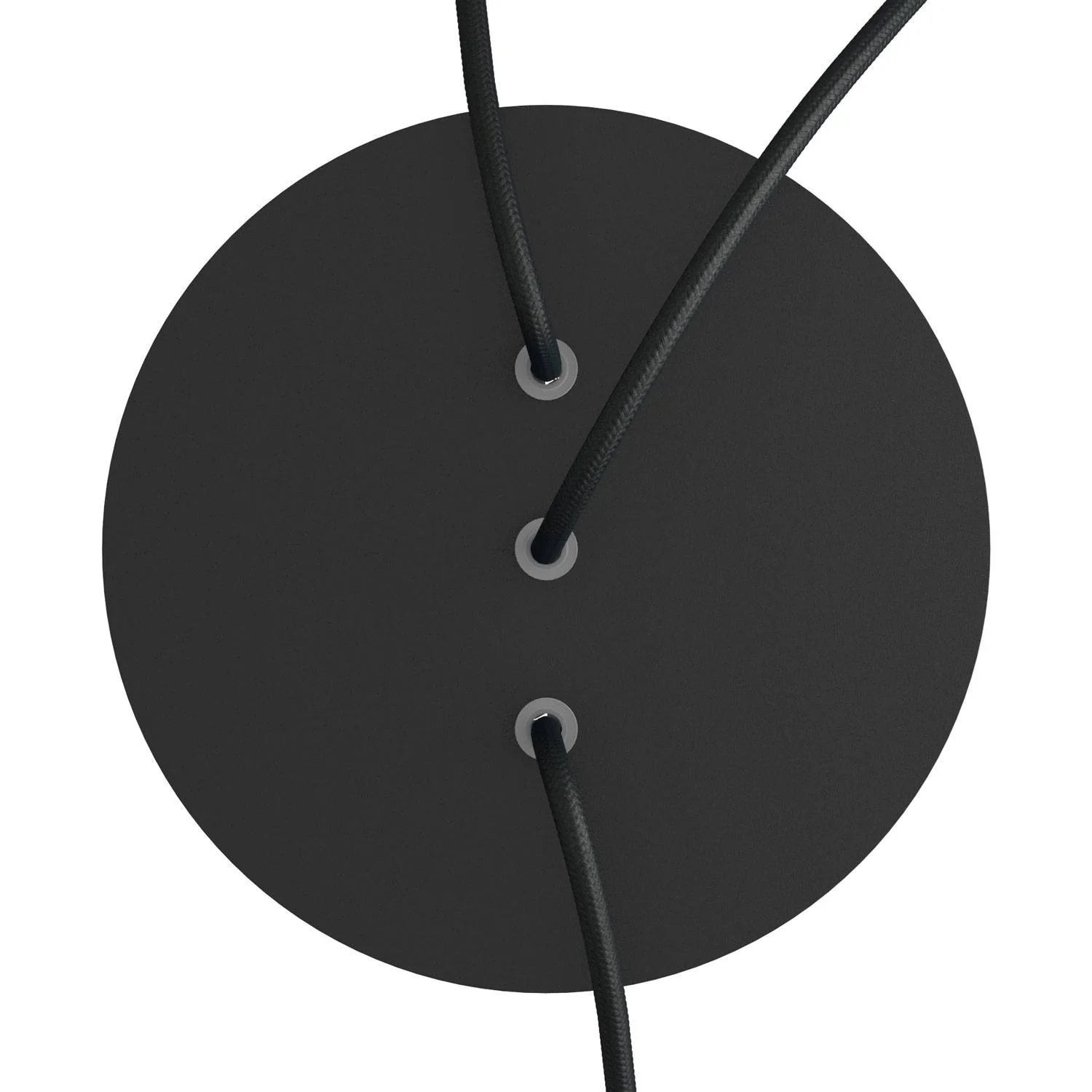 Rosone Rose-One rund, Durchmesser 200 mm mit 3 Löchern in einer Linie und 4 seitlichen Löchern - Matt Schwarz - Image 2