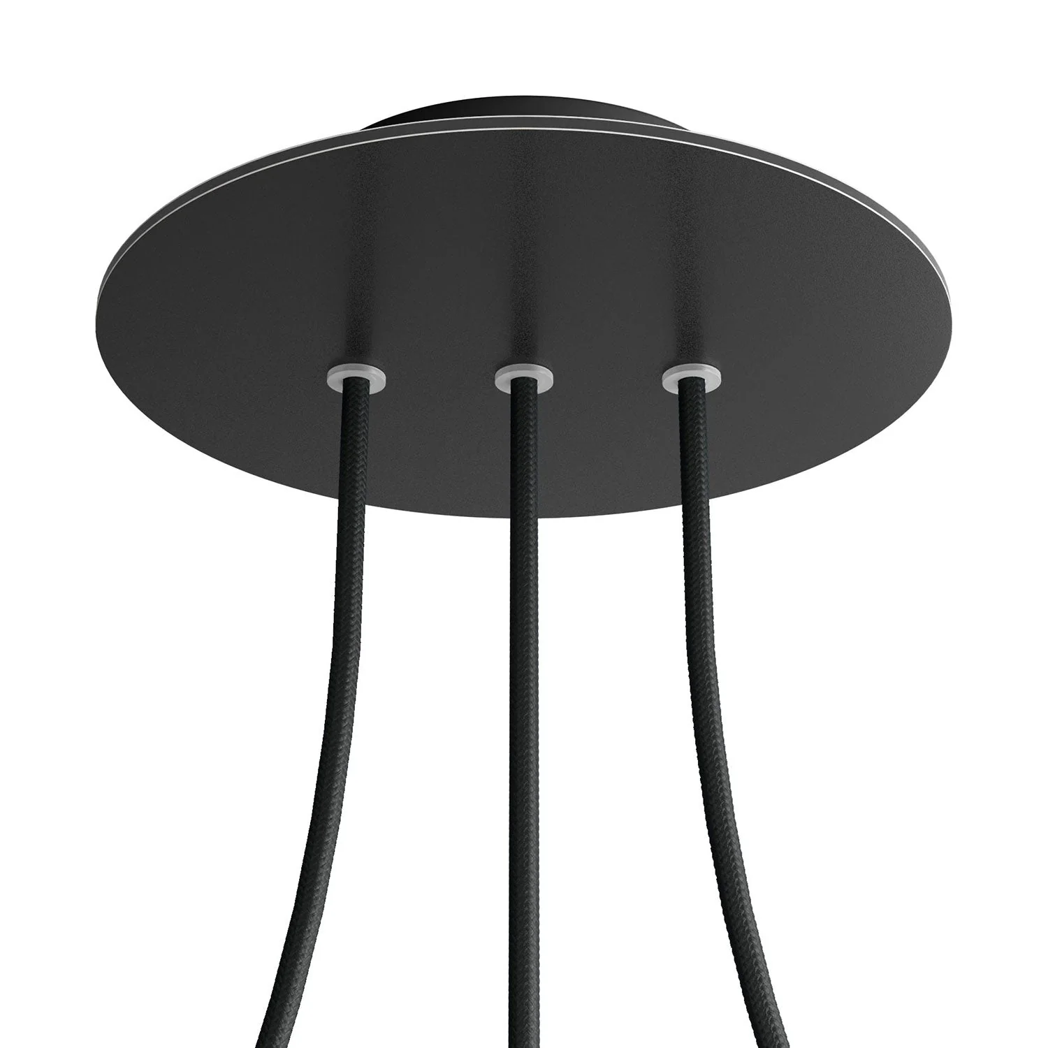 Rosone Rose-One rund, Durchmesser 200 mm mit 3 Löchern in einer Linie und 4 seitlichen Löchern - Matt Schwarz - Image 8