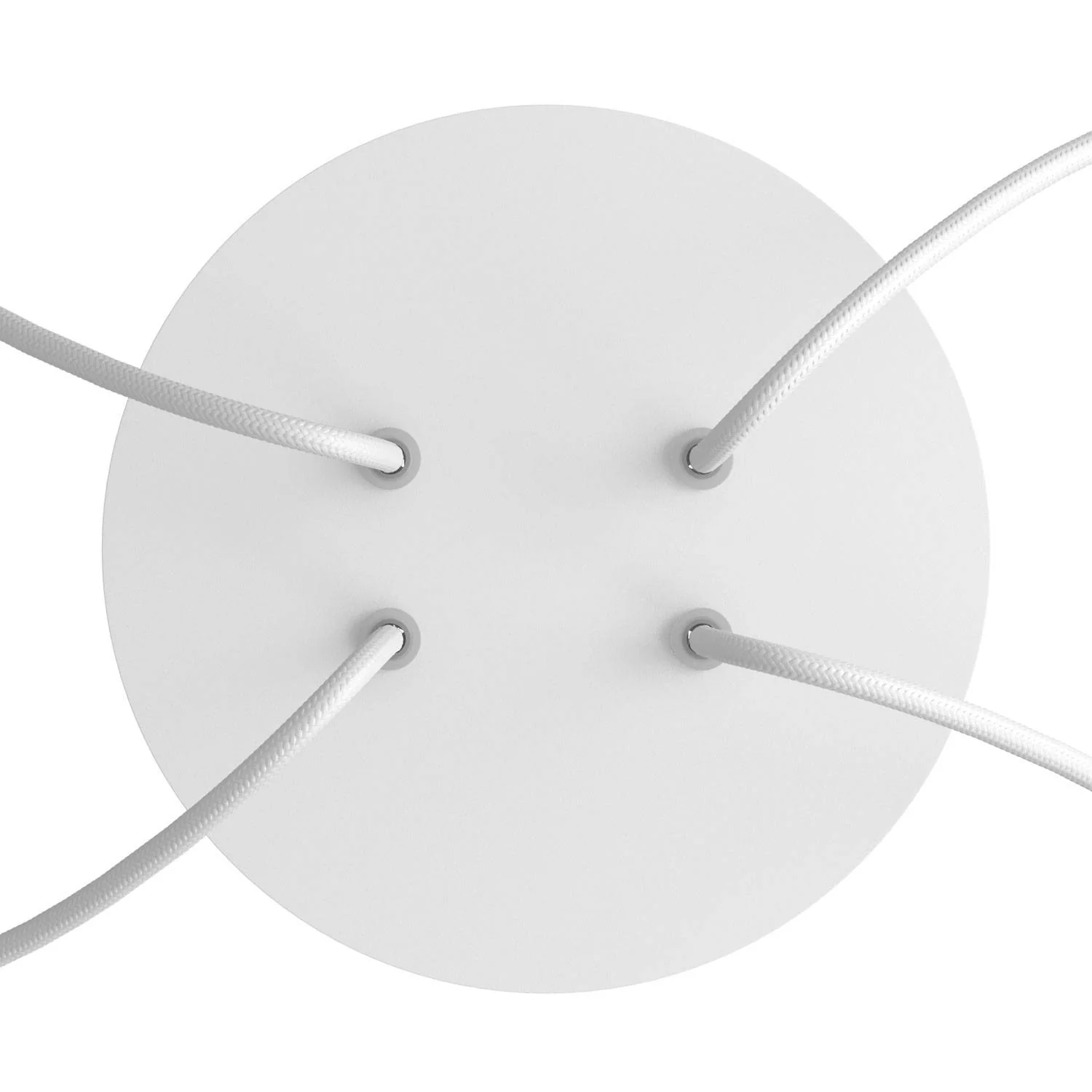 Rose-One Baldachin rund, Durchmesser 200 mm mit 4 Öffnungen und 4 seitlichen Öffnungen – Mattweiß - Image 2