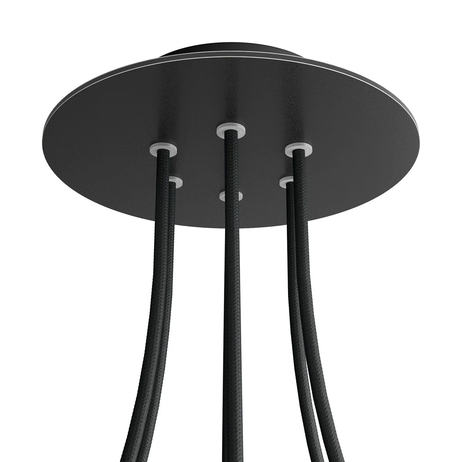 Rose-One Rund Baldachin, Durchmesser 200 mm mit 6 Löchern und 4 seitlichen Löchern – Matt-Schwarz - Image 8