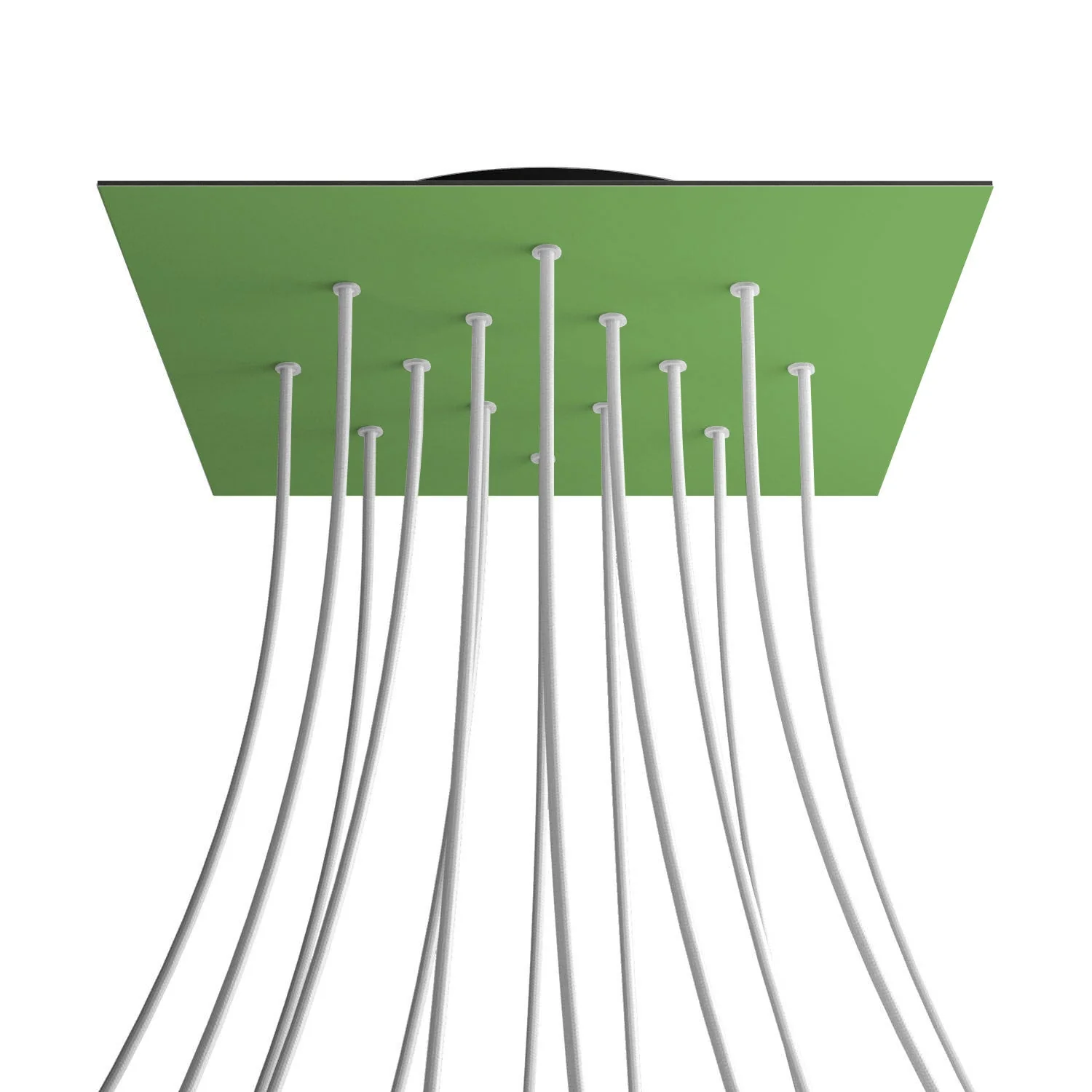 XXL-Deckenbaldachin Rose-One quadratisch, 400 mm mit 14 Bohrungen und 4 seitlichen Bohrungen – Wiesengrün - Image 8