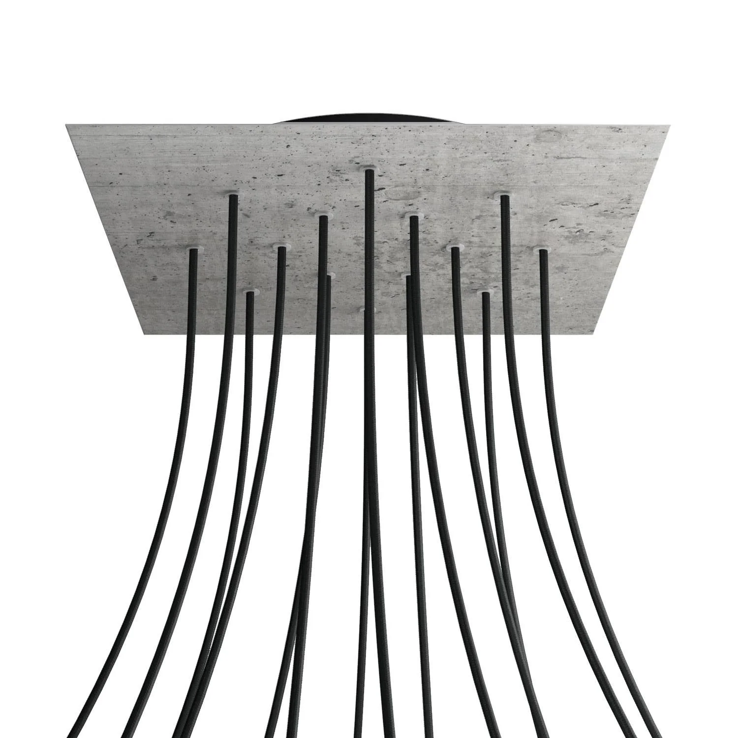 Lampenbaldachin XXL Rose-One quadratisch, 400 mm mit 14 Löchern und 4 seitlichen Löchern - Beton - Image 8