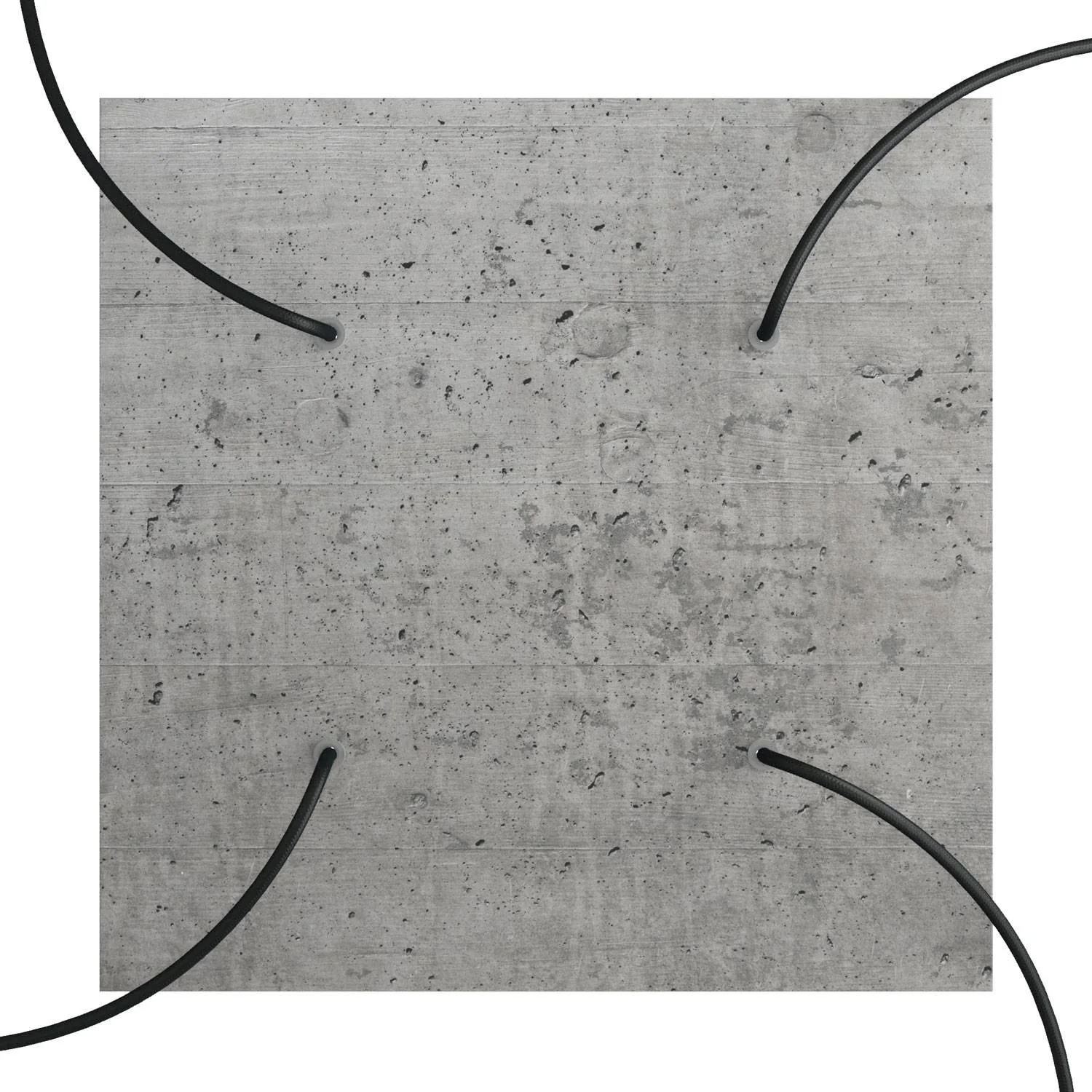 Lampenbaldachin XXL Rose-One quadratisch, 400 mm mit 4 Löchern und 4 seitlichen Löchern - Beton - Image 2