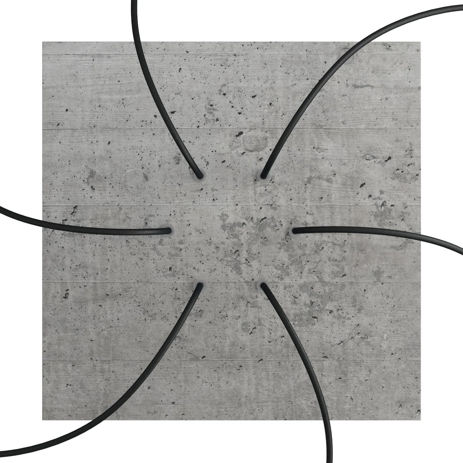 Baldachin XXL Rose-One quadratisch, 400 mm mit 6 Löchern und 4 seitlichen Löchern – Beton - Image 2