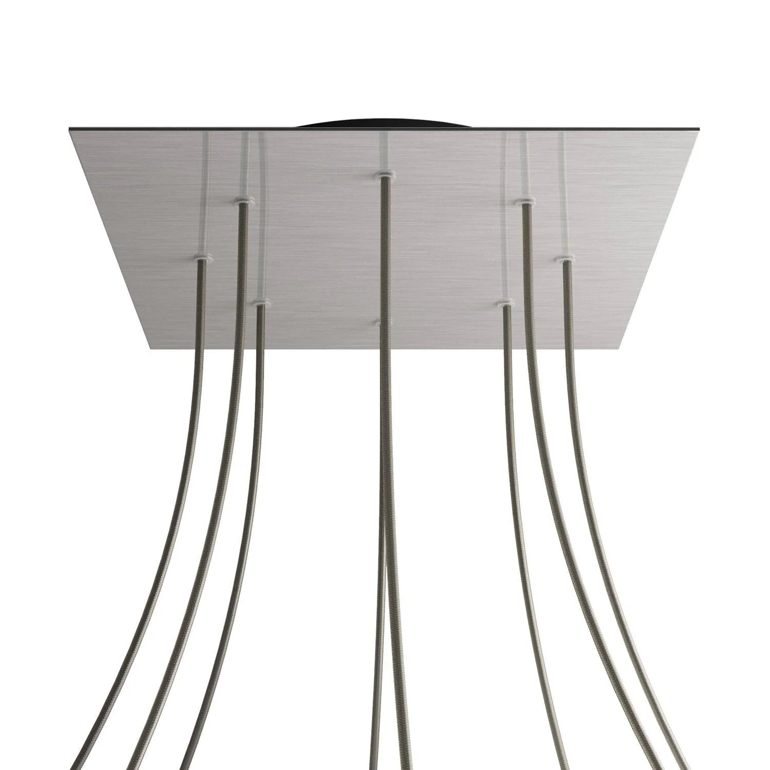 Lampenbaldachin XXL Rose-One quadratisch, 400 mm mit 8 Löchern und 4 seitlichen Löchern - Dibond satiniertem Stahl - Image 8