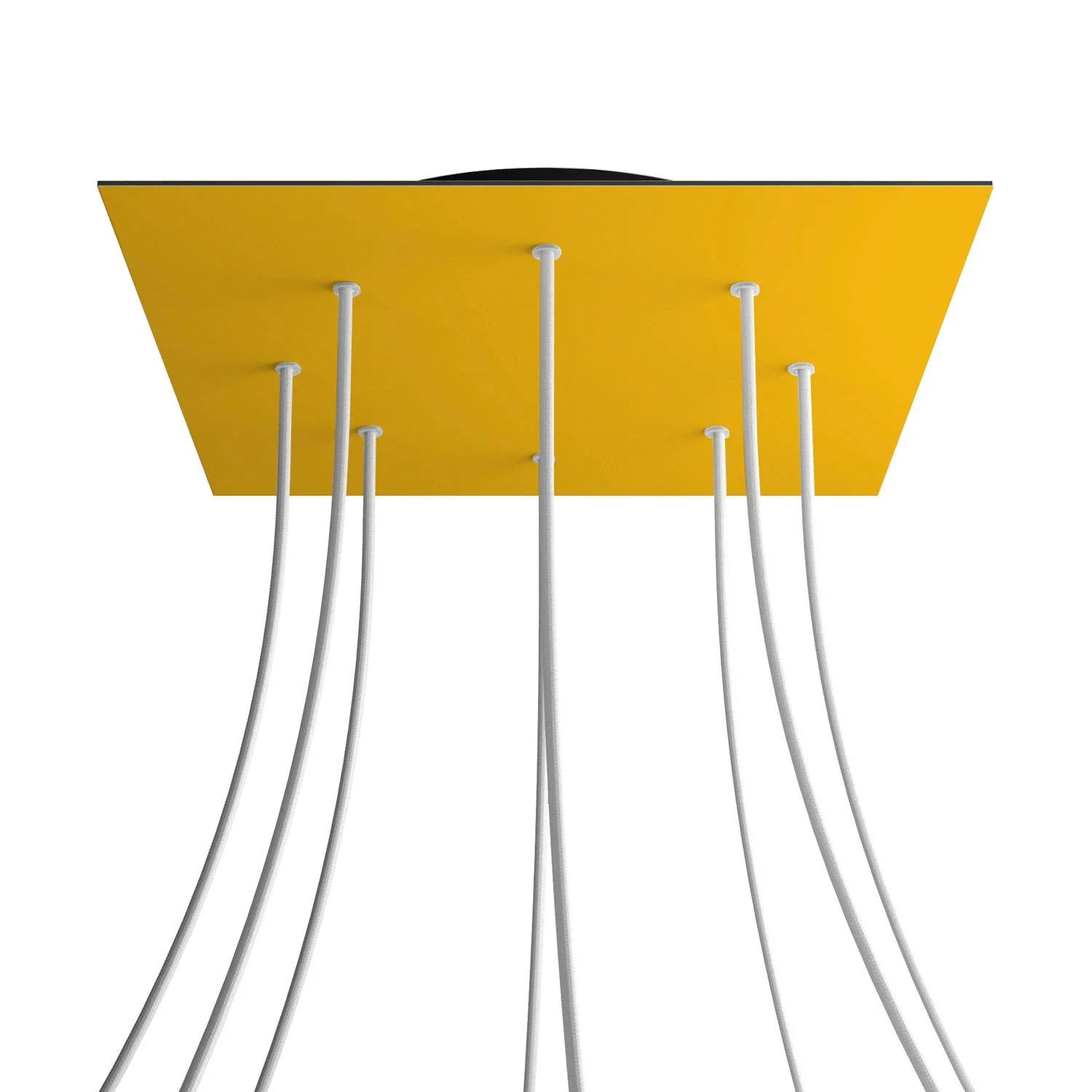 Lampenbaldachin XXL Rose-One quadratisch, 400 mm mit 8 Löchern und 4 seitlichen Löchern - Senfgelb - Image 8