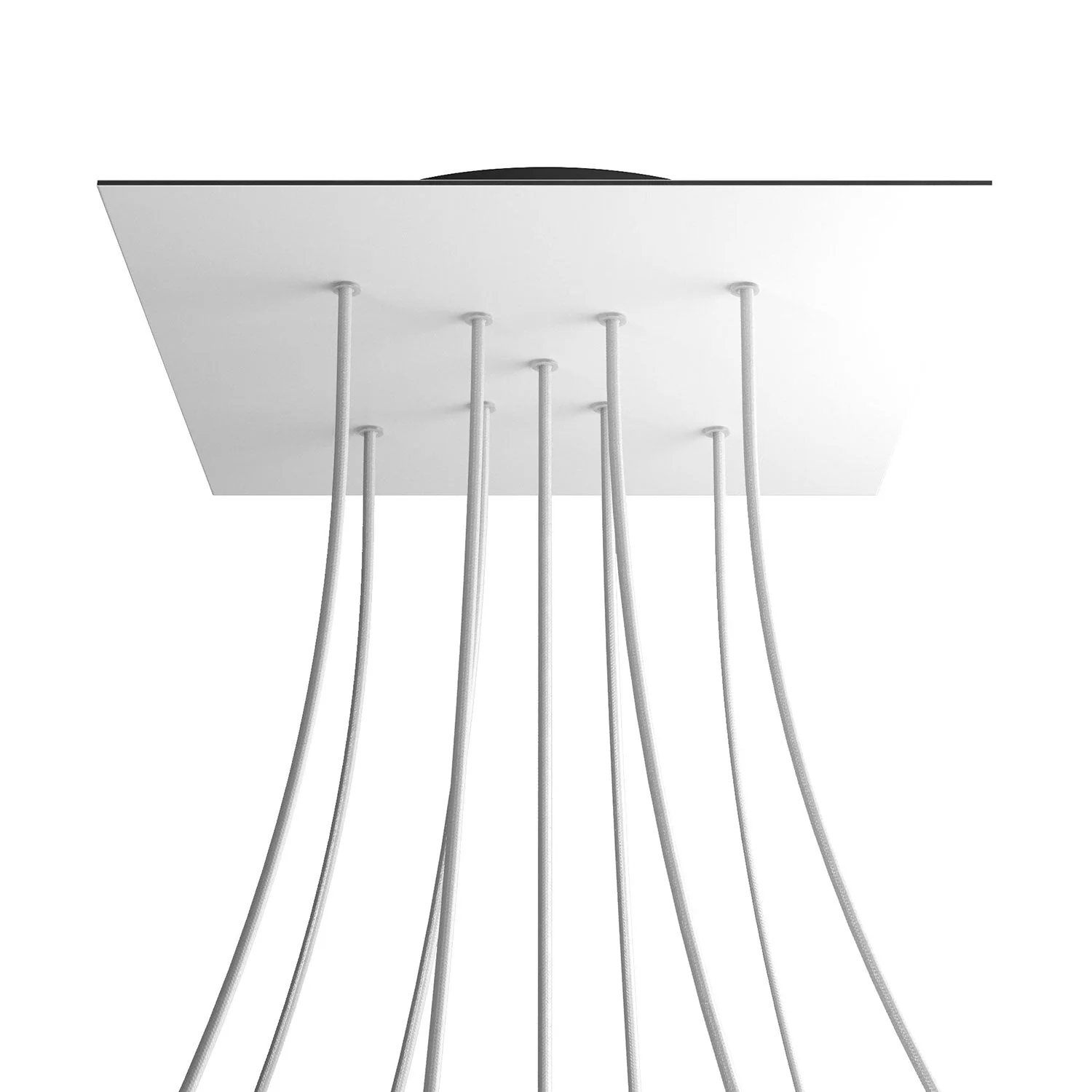 Lampenbaldachin XXL Rose-One quadratisch, 400 mm mit 9 X-Löchern und 4 seitlichen Löchern - Mattweiß - Image 8