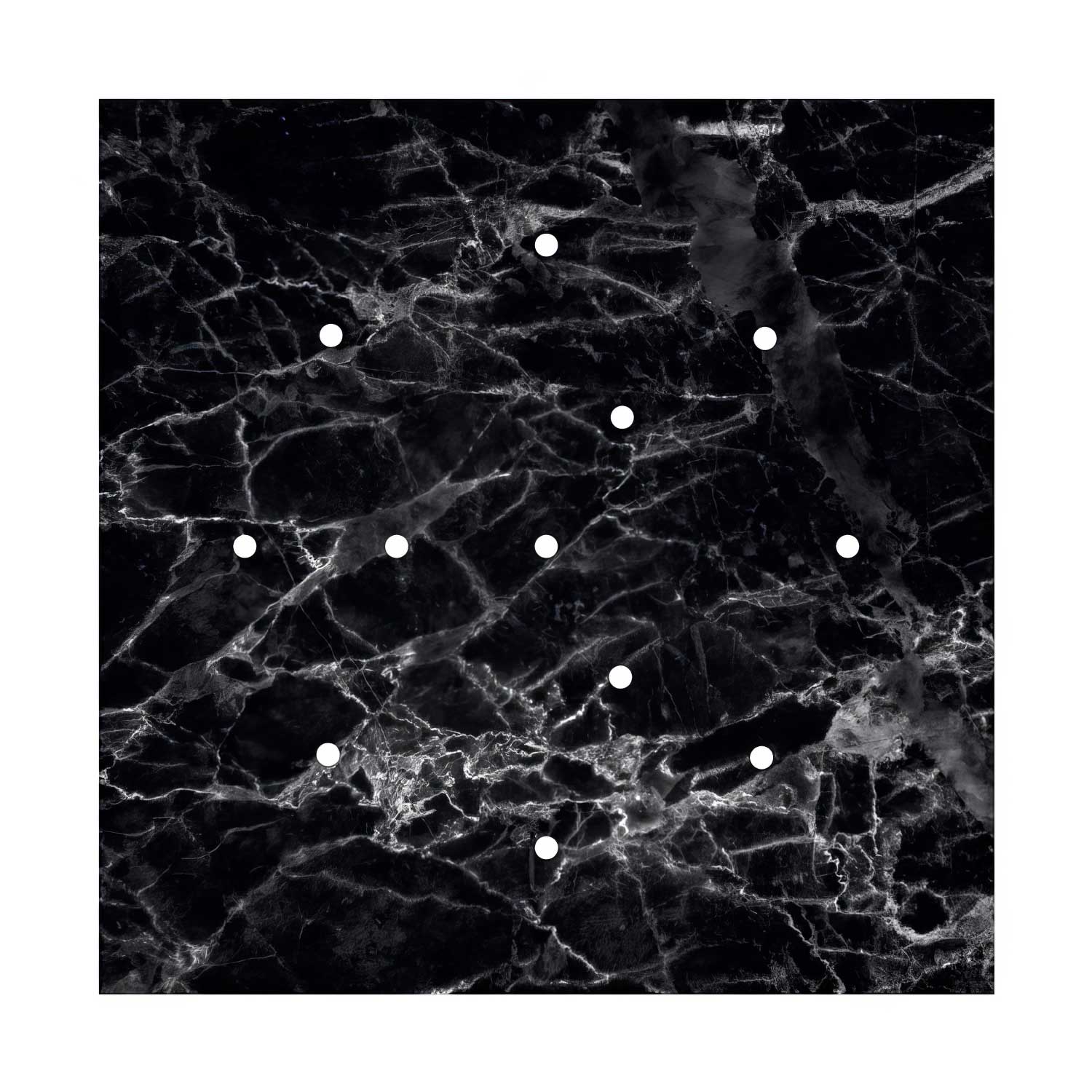 Lampenbaldachin XXL Rose-One quadratisch, 400 mm mit 12 Bohrungen und 4 seitlichen Bohrungen – Marmor Marquina - Image 3