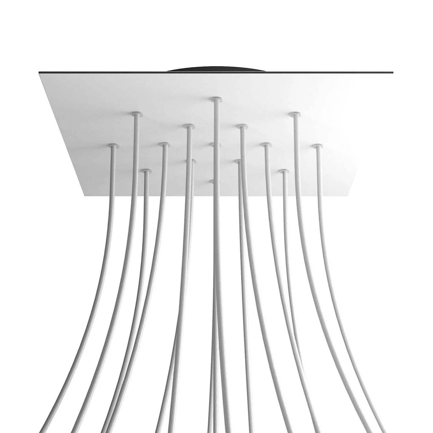XXL-Baldachin Rose-One quadratisch, 400 mm mit 15 Bohrungen und 4 seitlichen Löchern - Mattweiß - Image 8