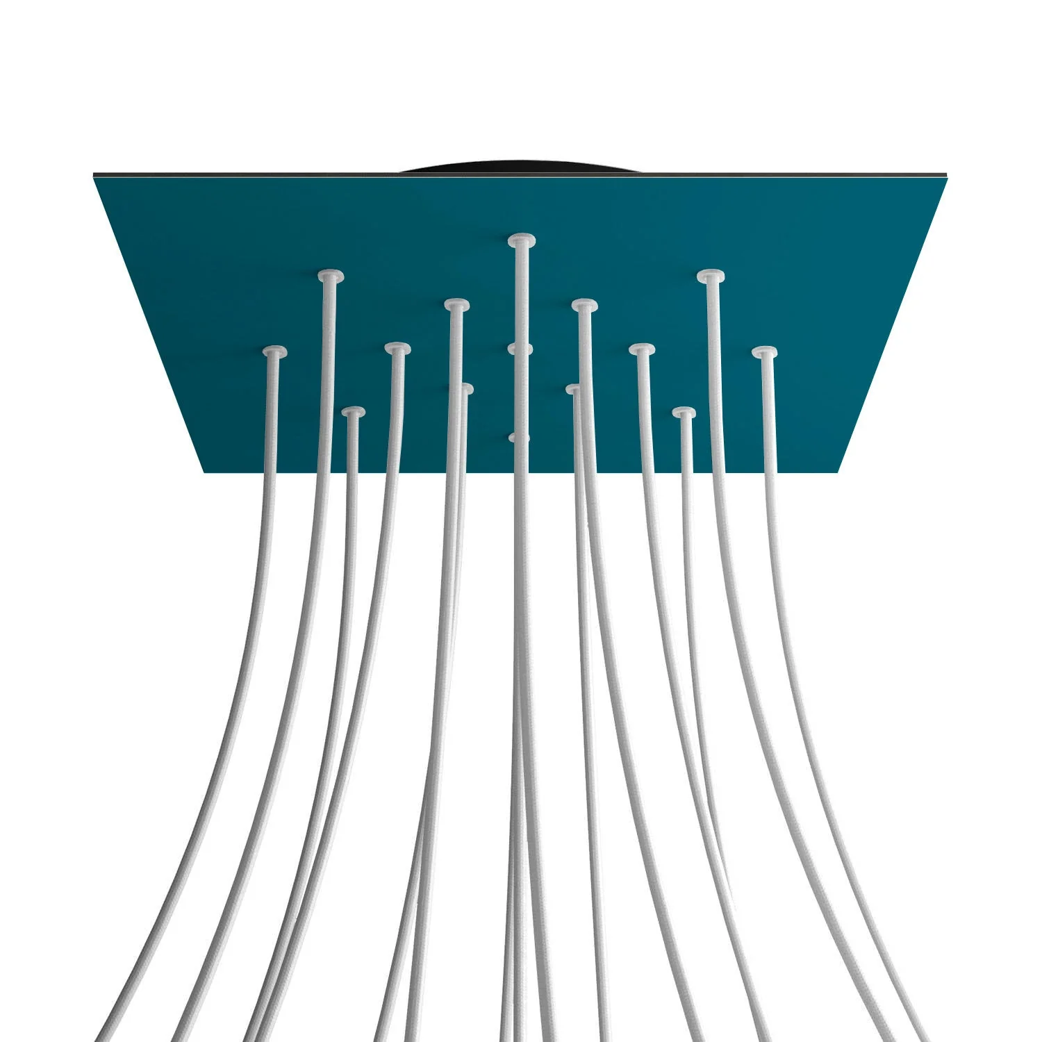 XXL Rose-One Baldachin quadratisch, 400 mm mit 15 Bohrungen und 4 seitlichen Bohrungen – Petrol - Image 8