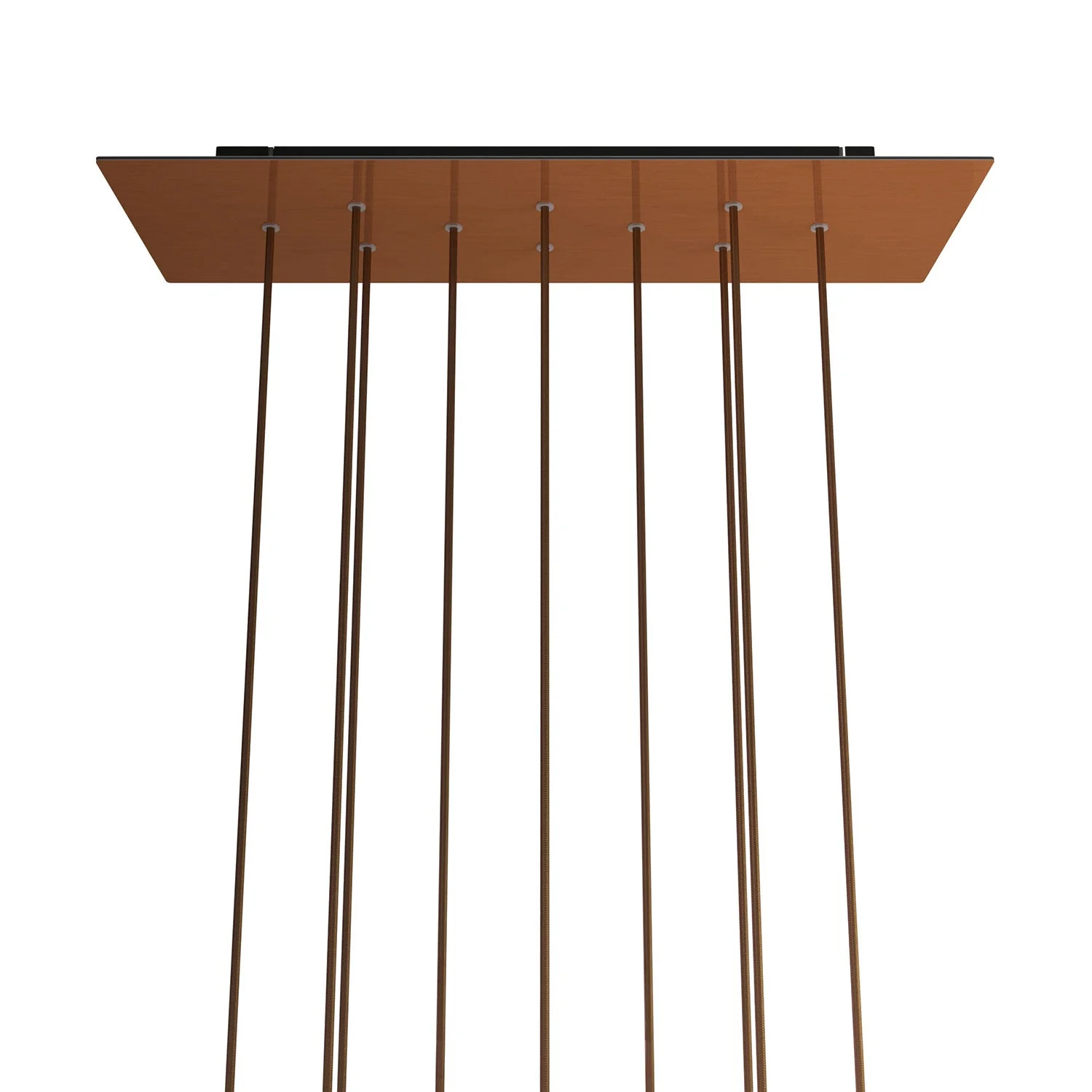 XXL-Deckenbaldachin Rose-One rechteckig mit 10 Löchern und 6 seitlichen Löchern, Maße 675 x 225 mm  - Dibond Kupfer satiniert - Image 6