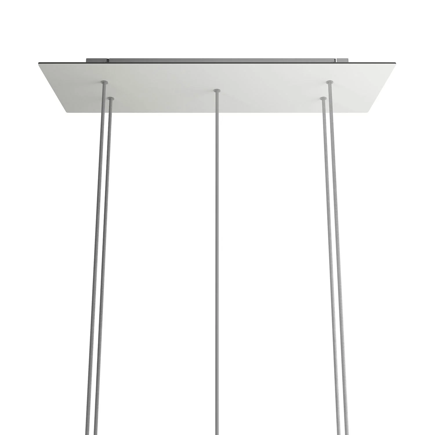 Rosone XXL Rose-One rechteckig mit 5 Löchern und 6 Seitenlöchern, Maße 675 x 225 mm – Dibond mattweiß