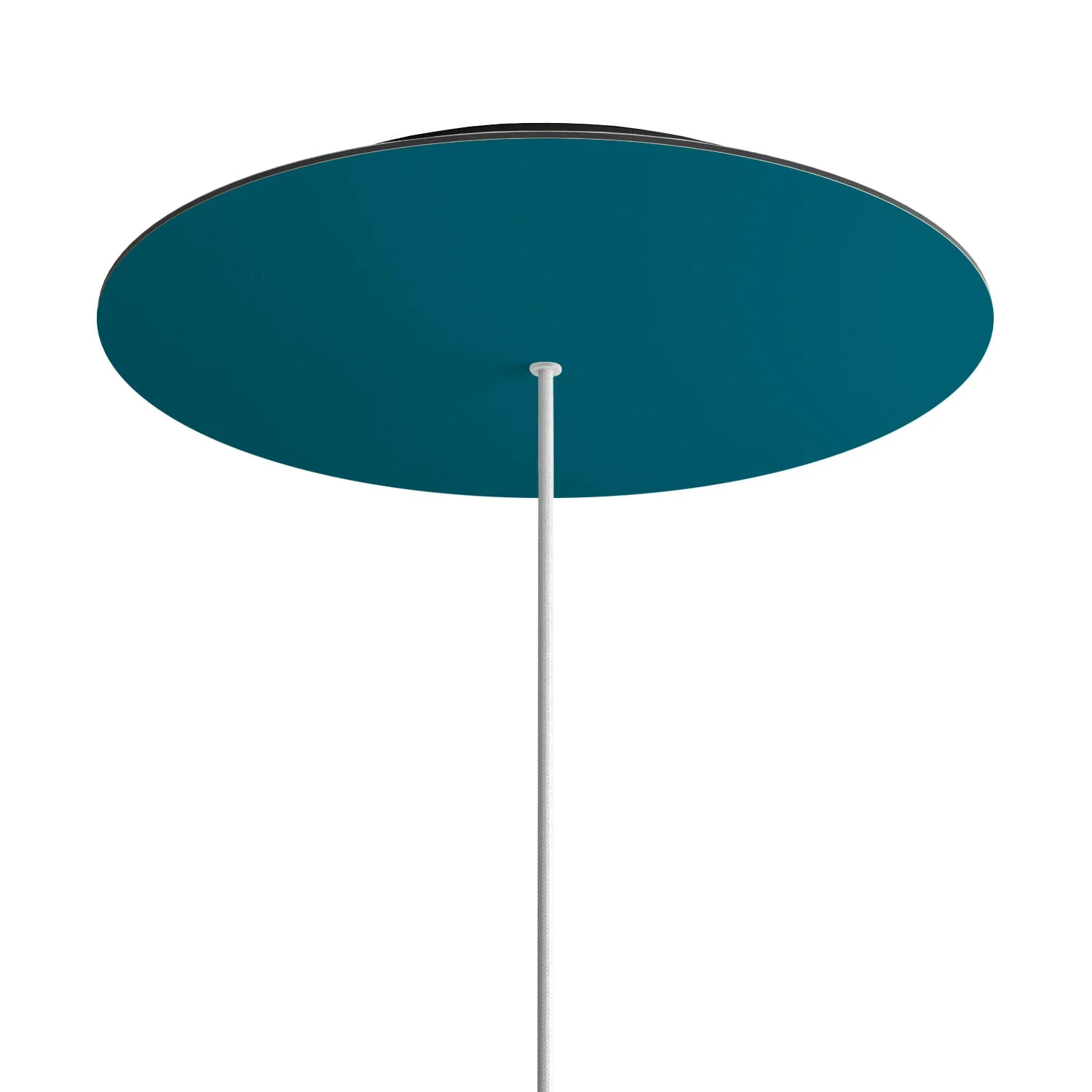 Lampenbaldachin XXL Rose-One rund, Durchmesser 400 mm mit 1 Loch und 4 seitlichen Löchern – Petrol - Image 8