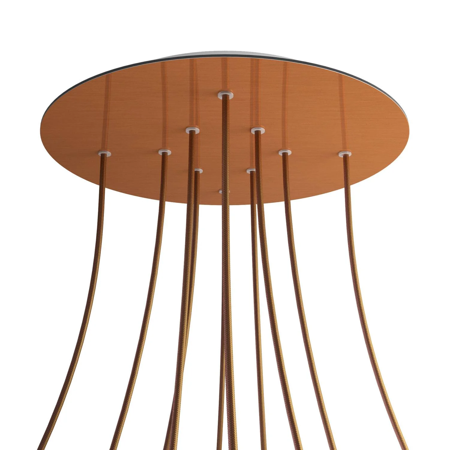 XXL-Rose-One-Baldachin rund, Durchmesser 400 mm mit 10 Löchern und 4 seitlichen Löchern – Dibond Satin-Kupfer