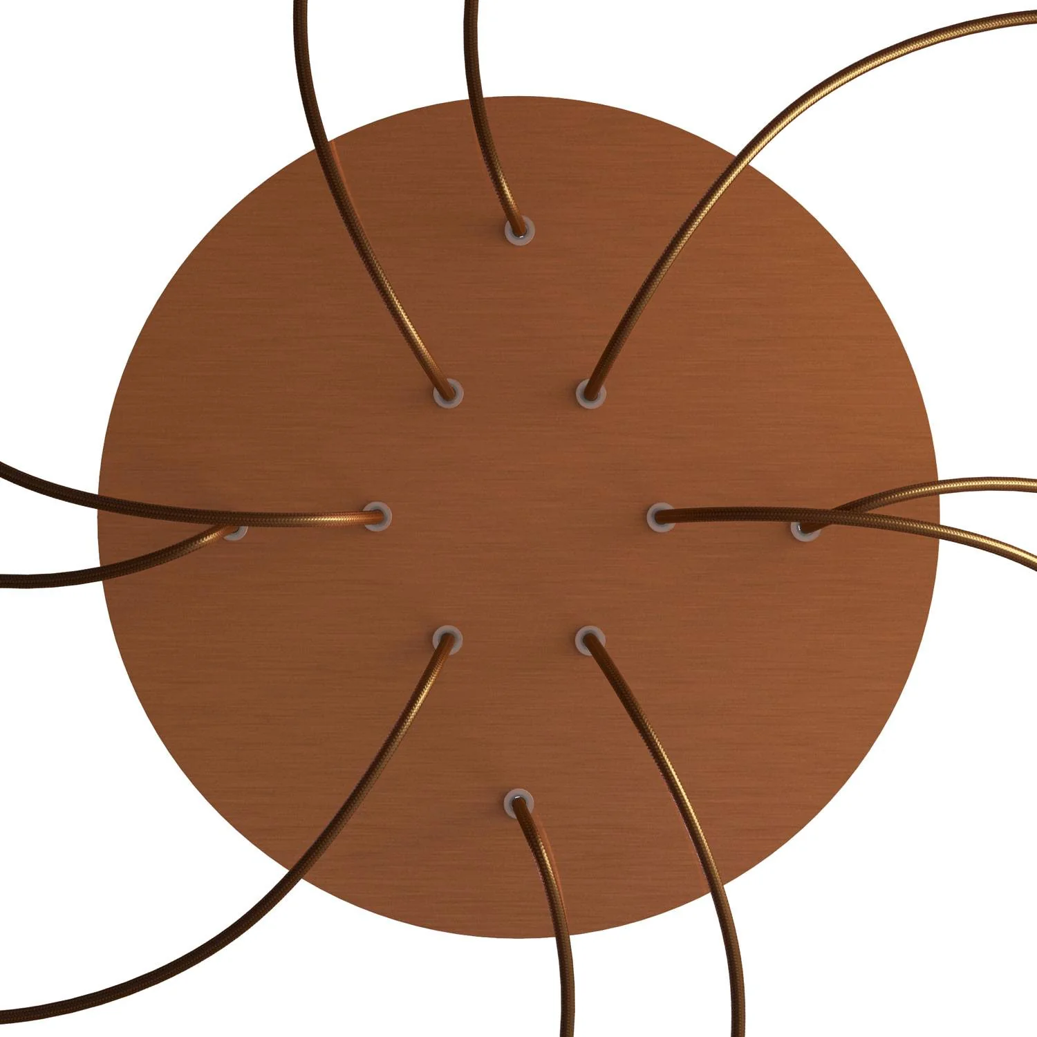 XXL-Rose-One-Baldachin rund, Durchmesser 400 mm mit 10 Löchern und 4 seitlichen Löchern – Dibond Satin-Kupfer - Image 2