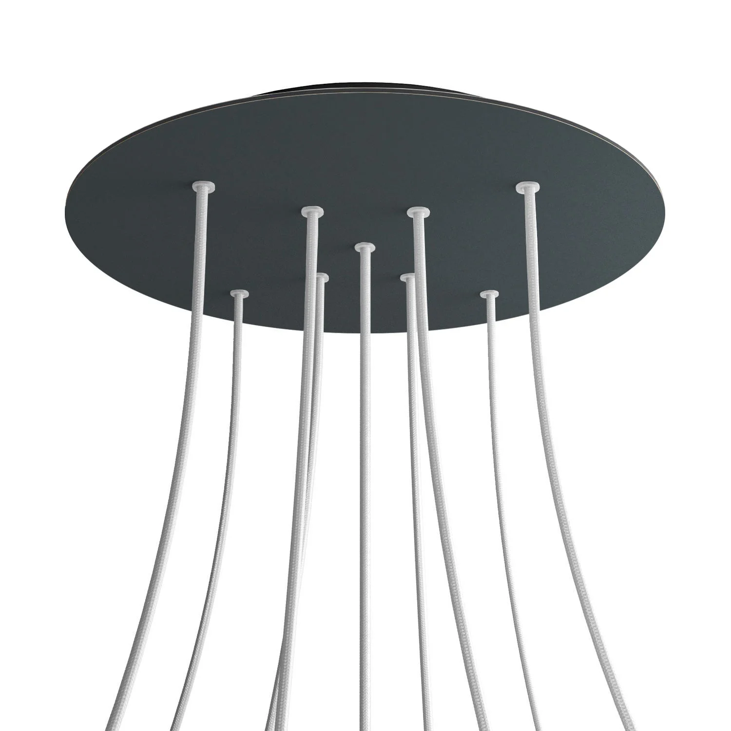 XXL Baldachin Rose-One rund, Durchmesser 400 mm mit 9 X-Löchern und 4 seitlichen Löchern – Anthrazit - Image 8