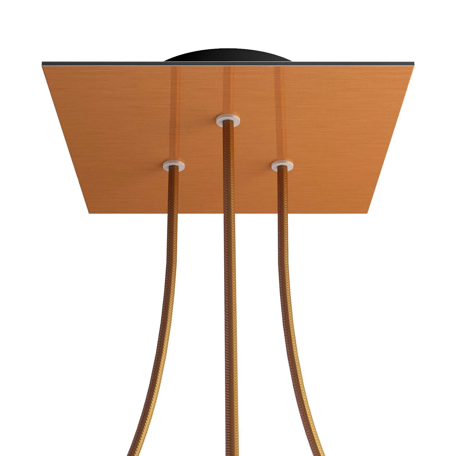 Lampenbaldachin Rose-One quadratisch, 200 mm mit 3 Löchern und 4 seitlichen Löchern – Dibond Kupfer satiniert - Image 8
