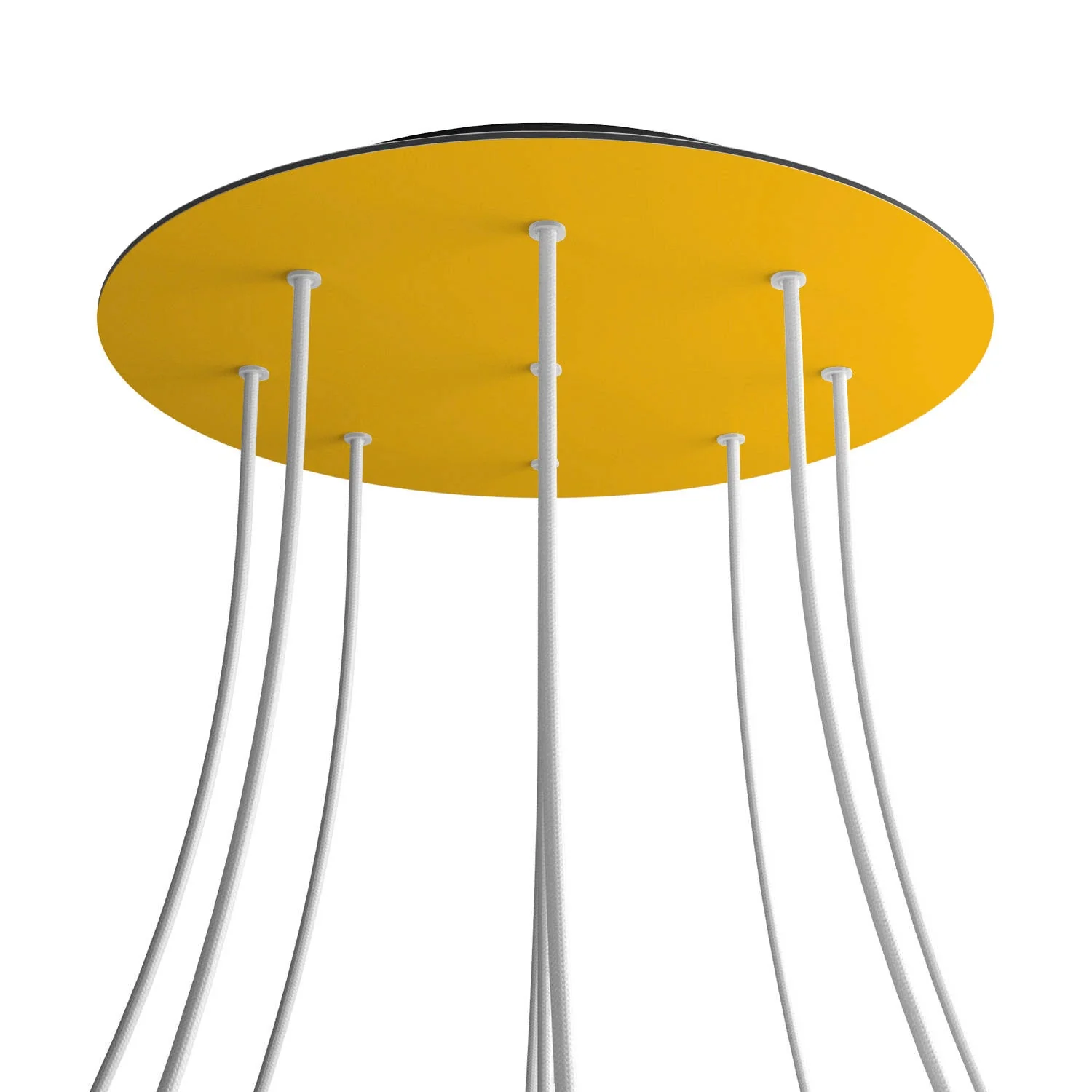 Rose-One XXL runder Baldachin, Durchmesser 400 mm mit 9 Löchern und 4 seitlichen Löchern – Senfgelb. - Image 8