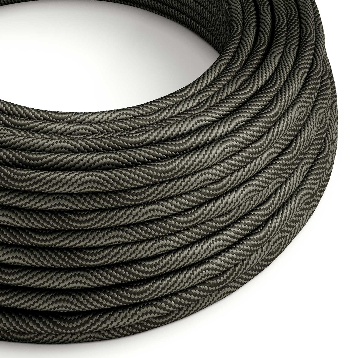 Rundes Electric Vertigo HD Kabel ummantelt mit Stoff in Optical Schwarz und Grau ERM67