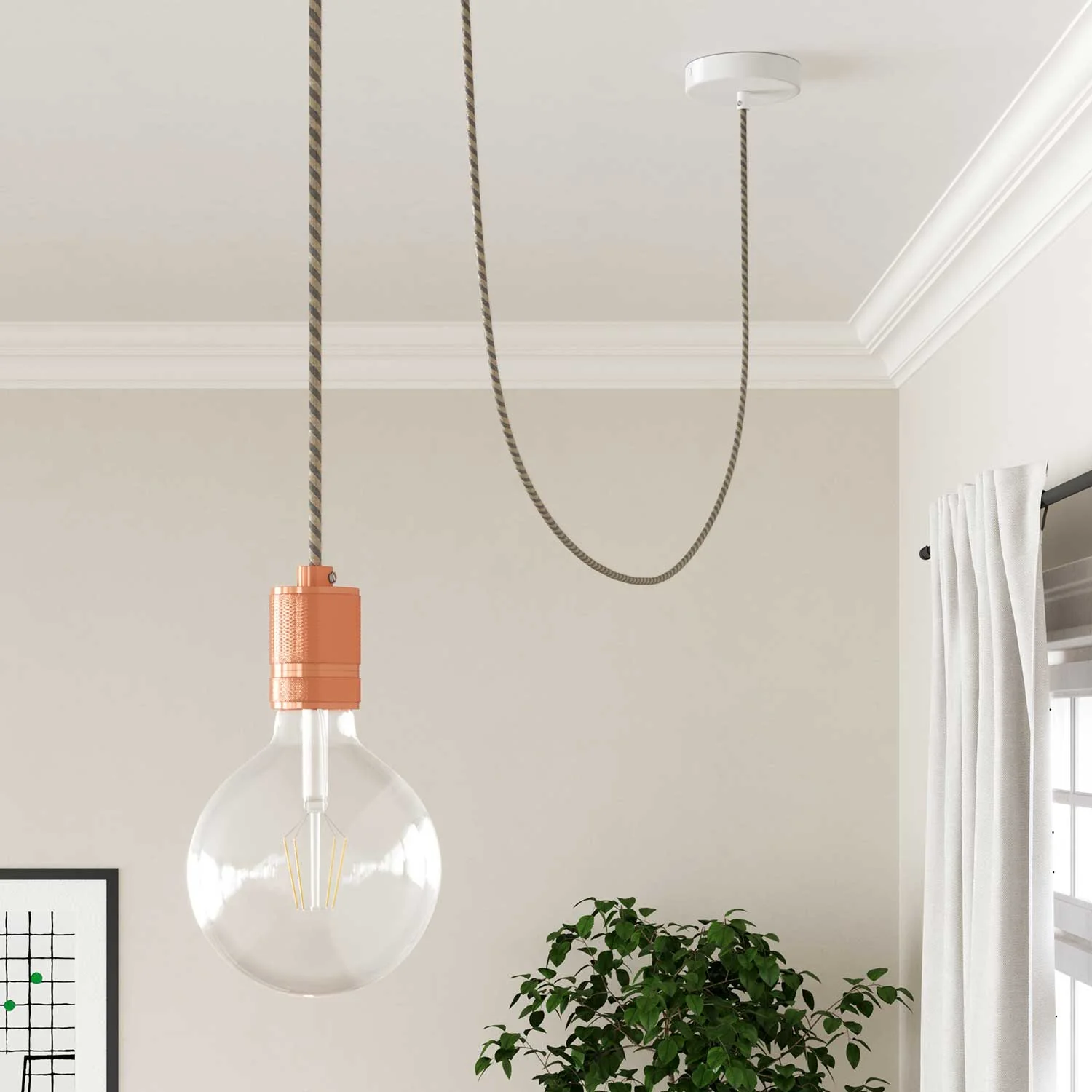 Rundkabel Electric Vertigo ummantelt mit Baumwolle und Leinen mit Kupferfaden ERR05 - Image 3