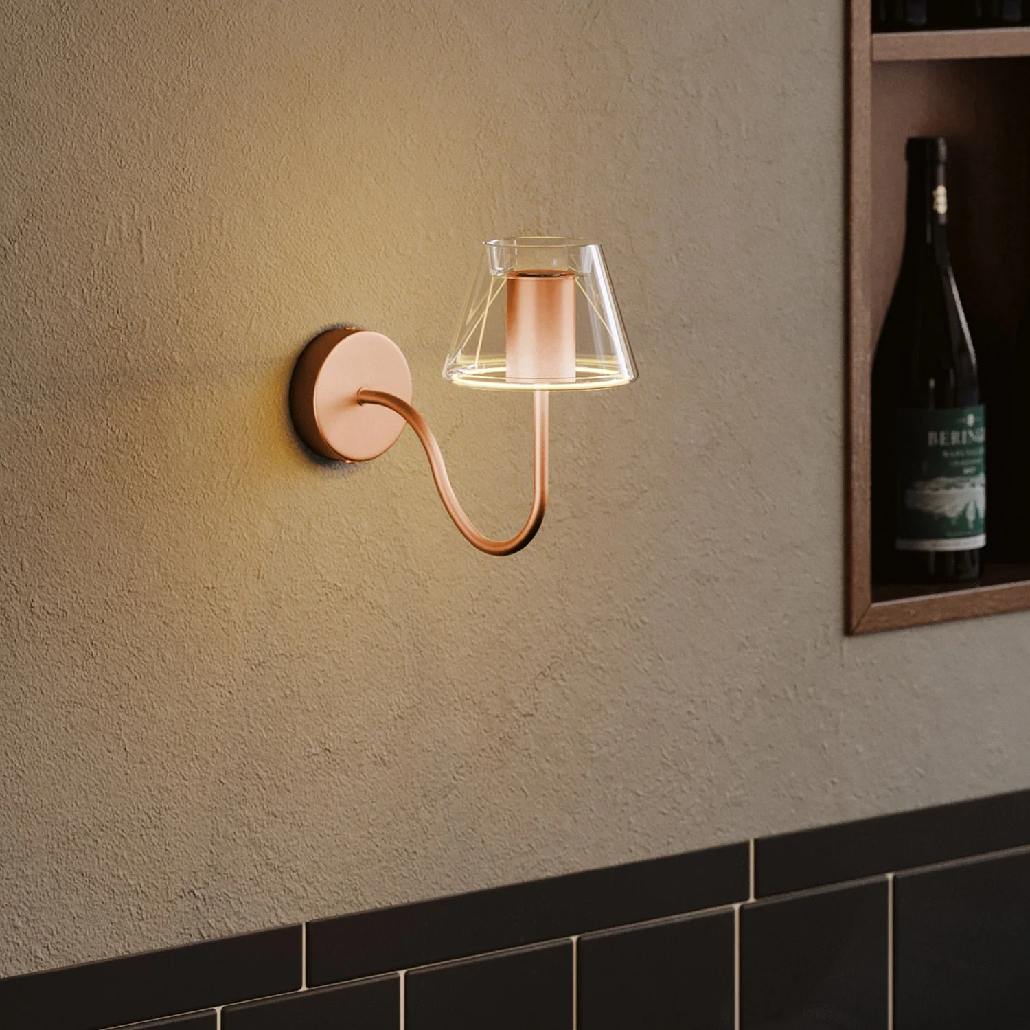 Gebogenes S-Verlängerungsrohr für Lampen, 16,5 cm aus Metall – Satin-Kupfer - Image 2