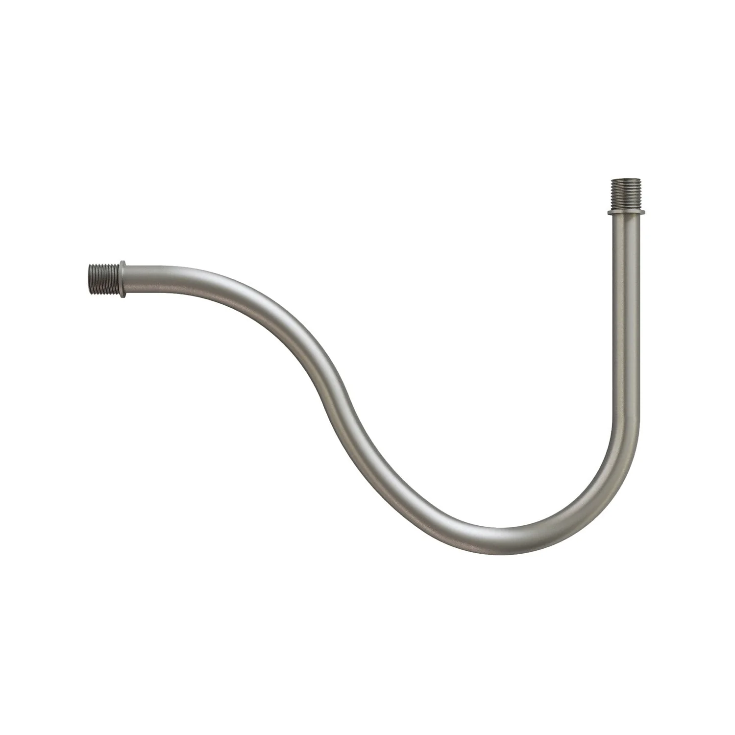 Gebogenes S-Verlängerungsrohr für Lampen, 16,5 cm aus Metall – Satin-Titan