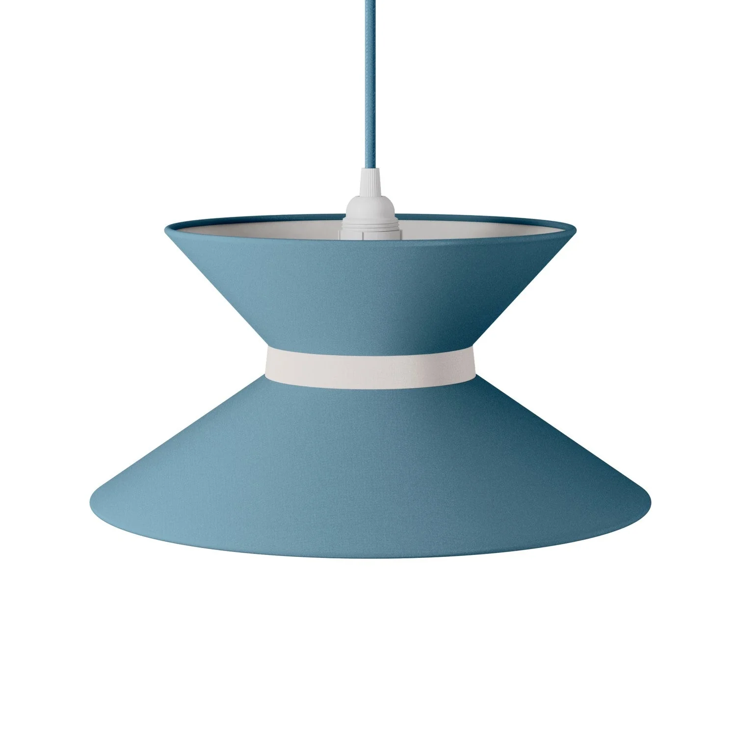 Lampenschirm aus Stoff Clessidra Teletta Himmelblau – Made in Italy - Image 4